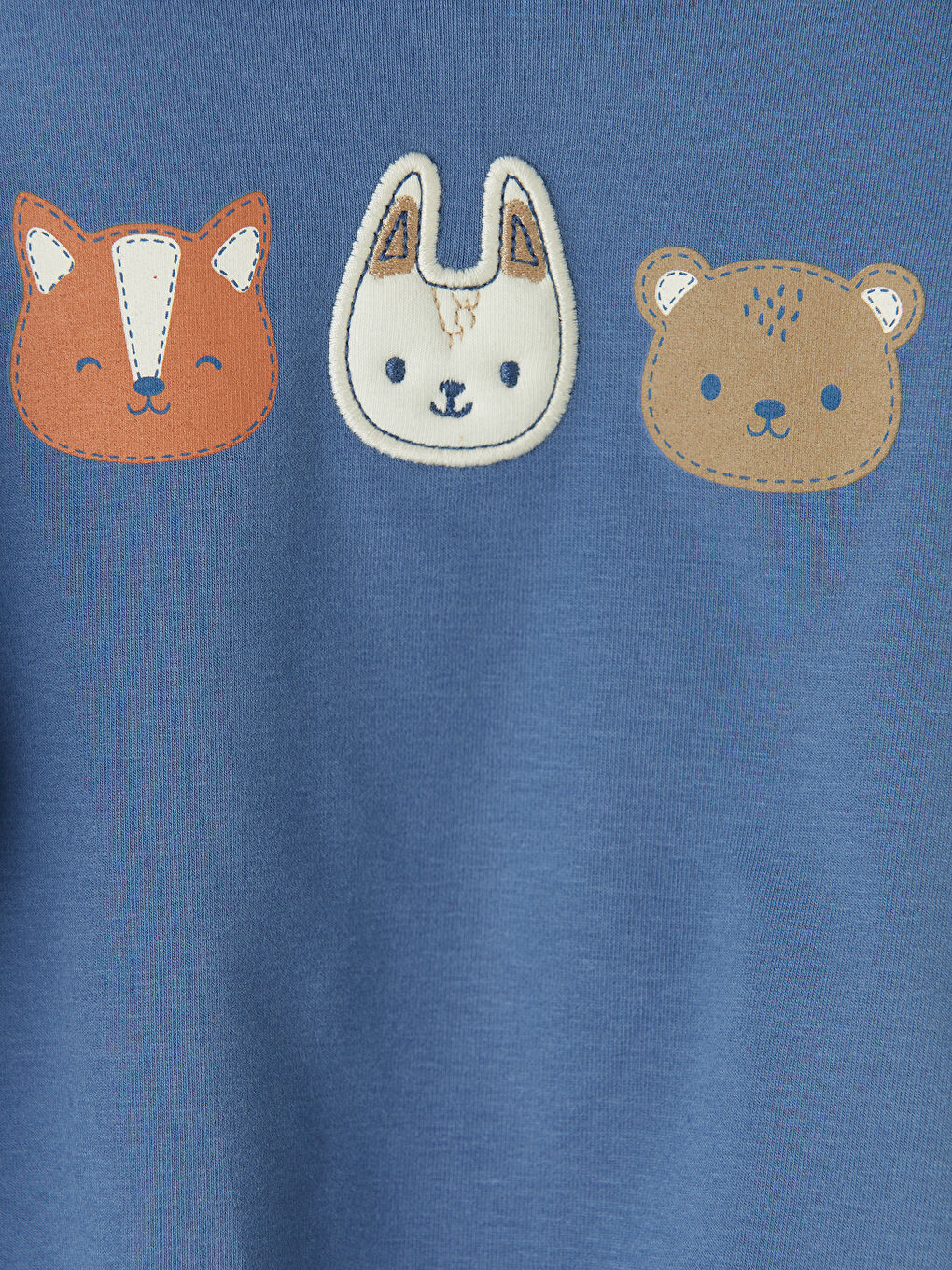 Mavi Baskılı Erkek Bebek Sweatshirt ve Tayt Takım-5