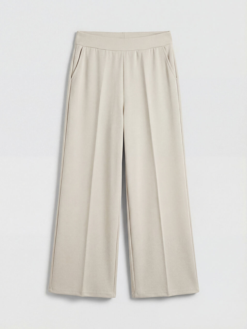 Gri Beli Lastikli Soft Touch Kadın Eşofman Altı-3