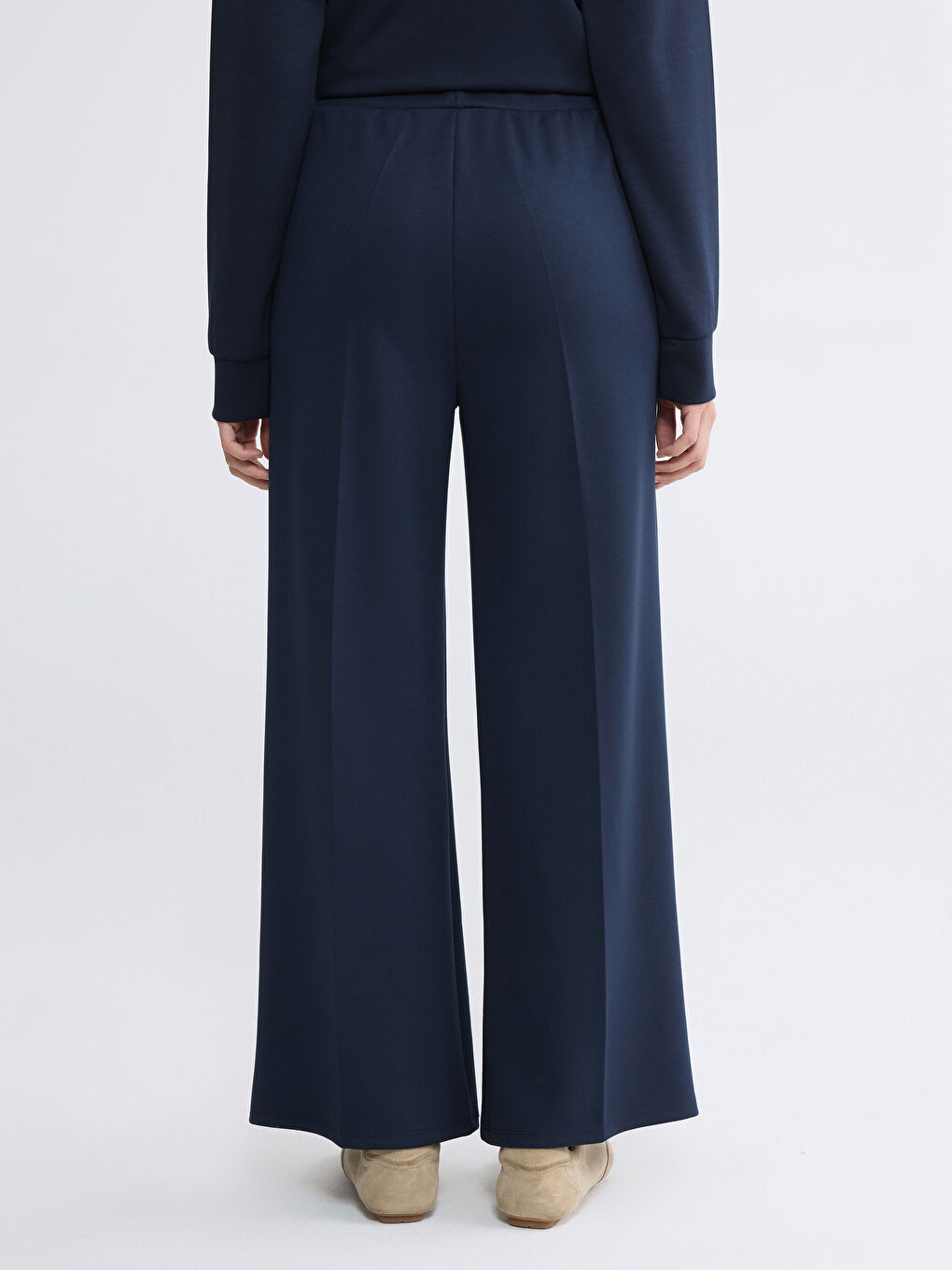 Lacivert Beli Lastikli Soft Touch Kadın Eşofman Altı-3