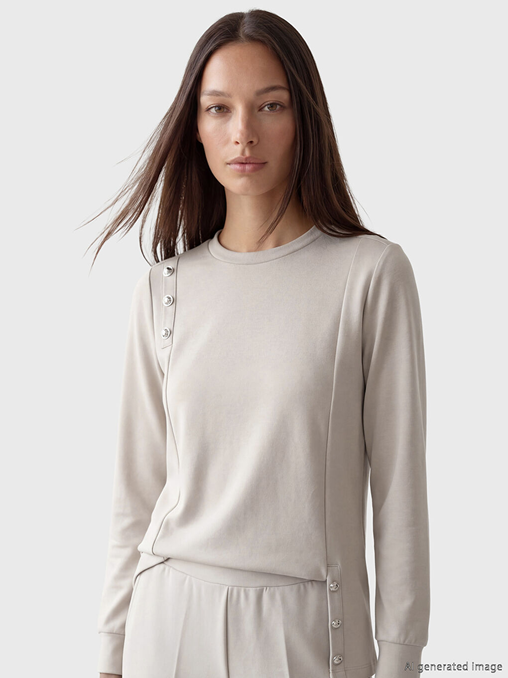 Gri Soft Touch Kadın Sweatshirt Tunik	