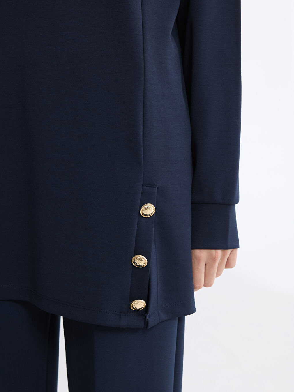 Lacivert Soft Touch Kadın Sweatshirt Tunik-2