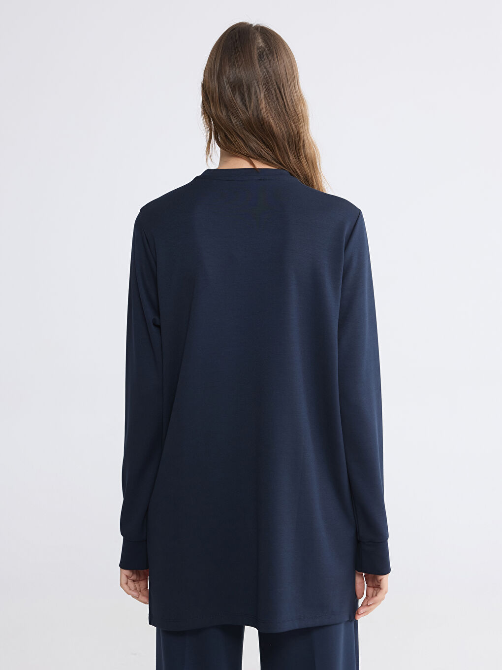 Lacivert Soft Touch Kadın Sweatshirt Tunik-3