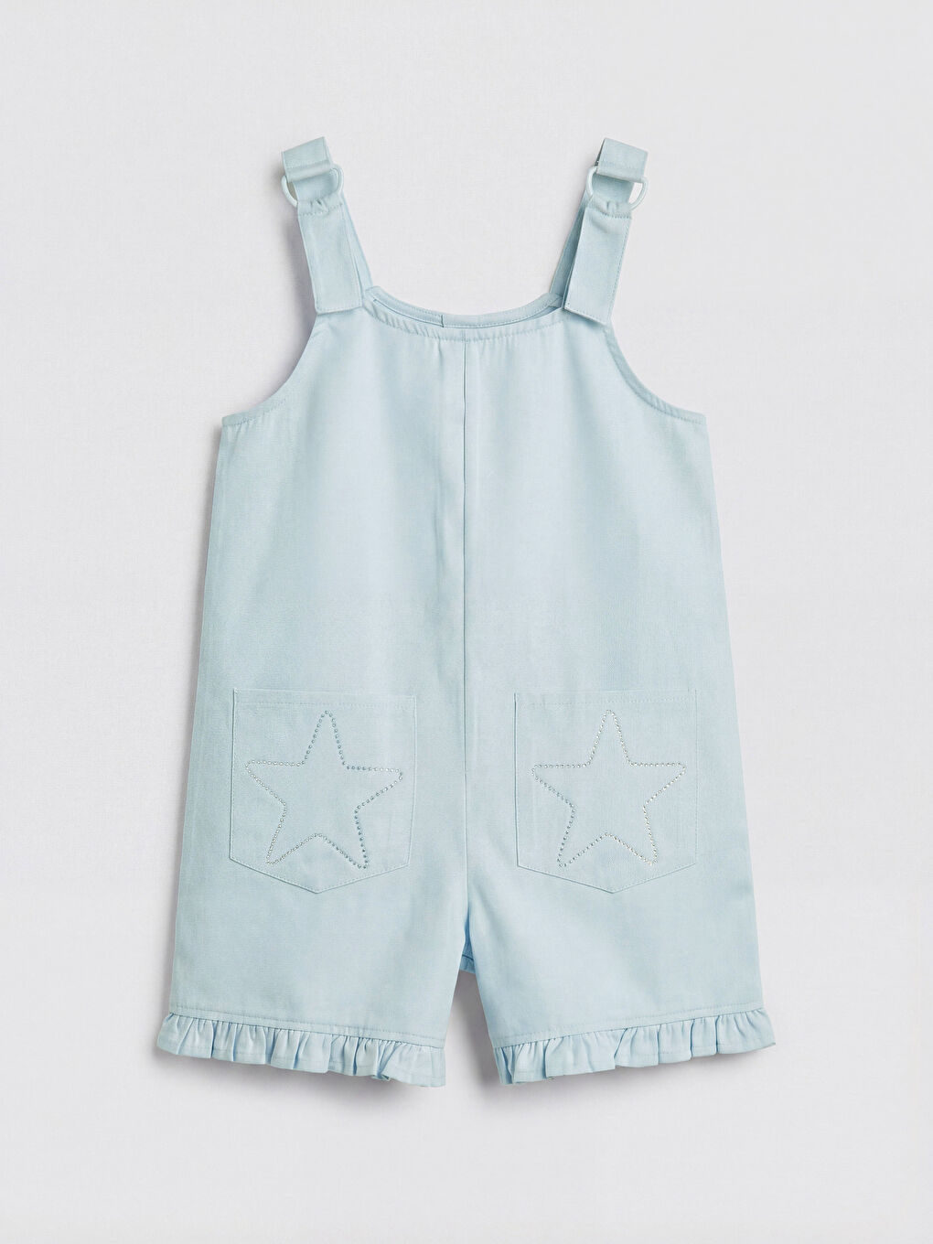 Mavi Kız Çocuk Salopet Şort Takım-1