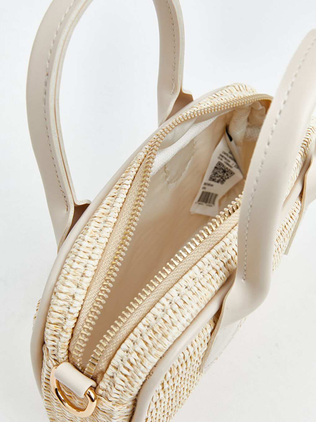 Bej Hasır Görünümlü Kız Çocuk Omuz Çantası-2