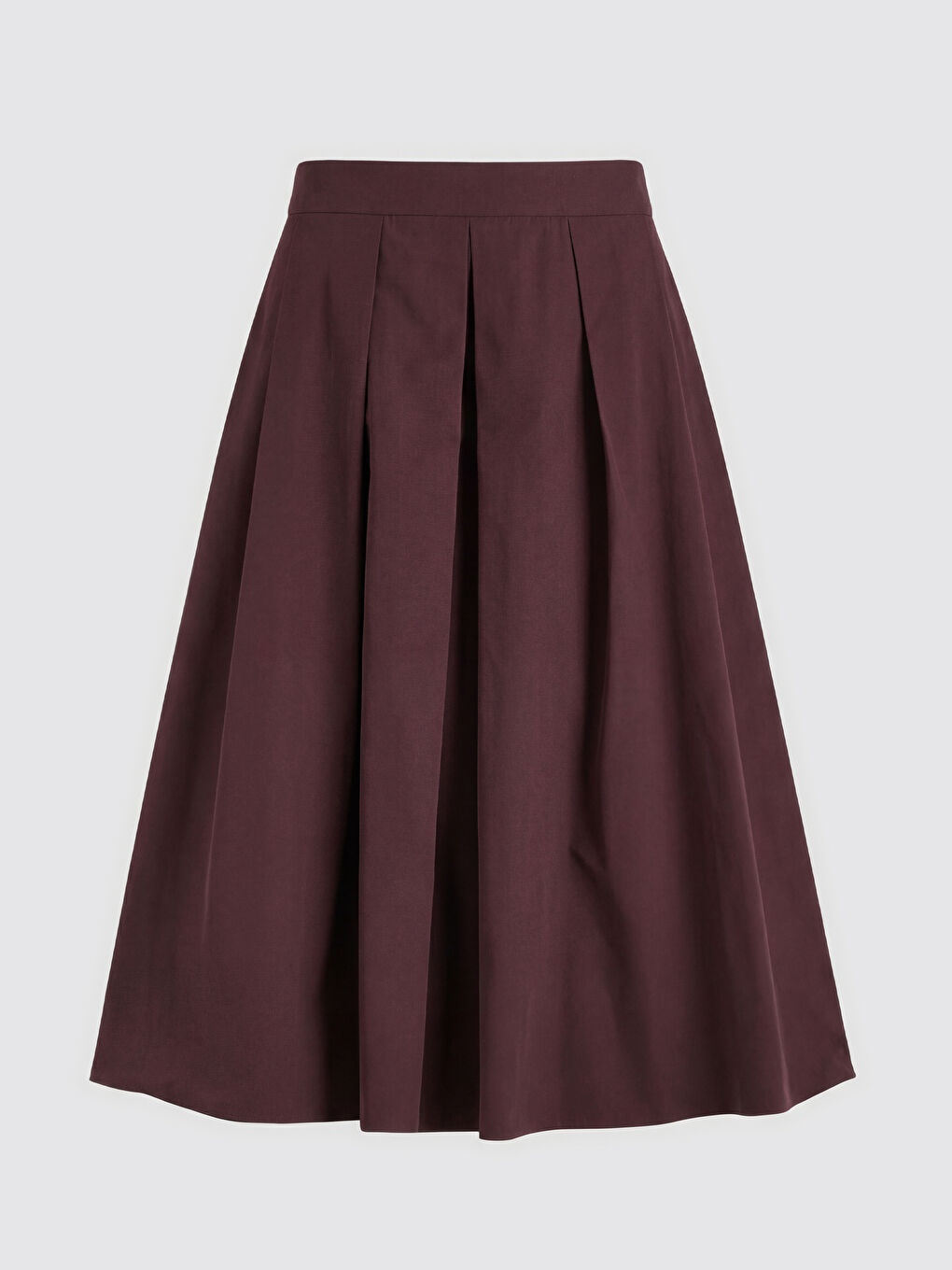 Bordo Beli Fermuarlı Kloş Etek