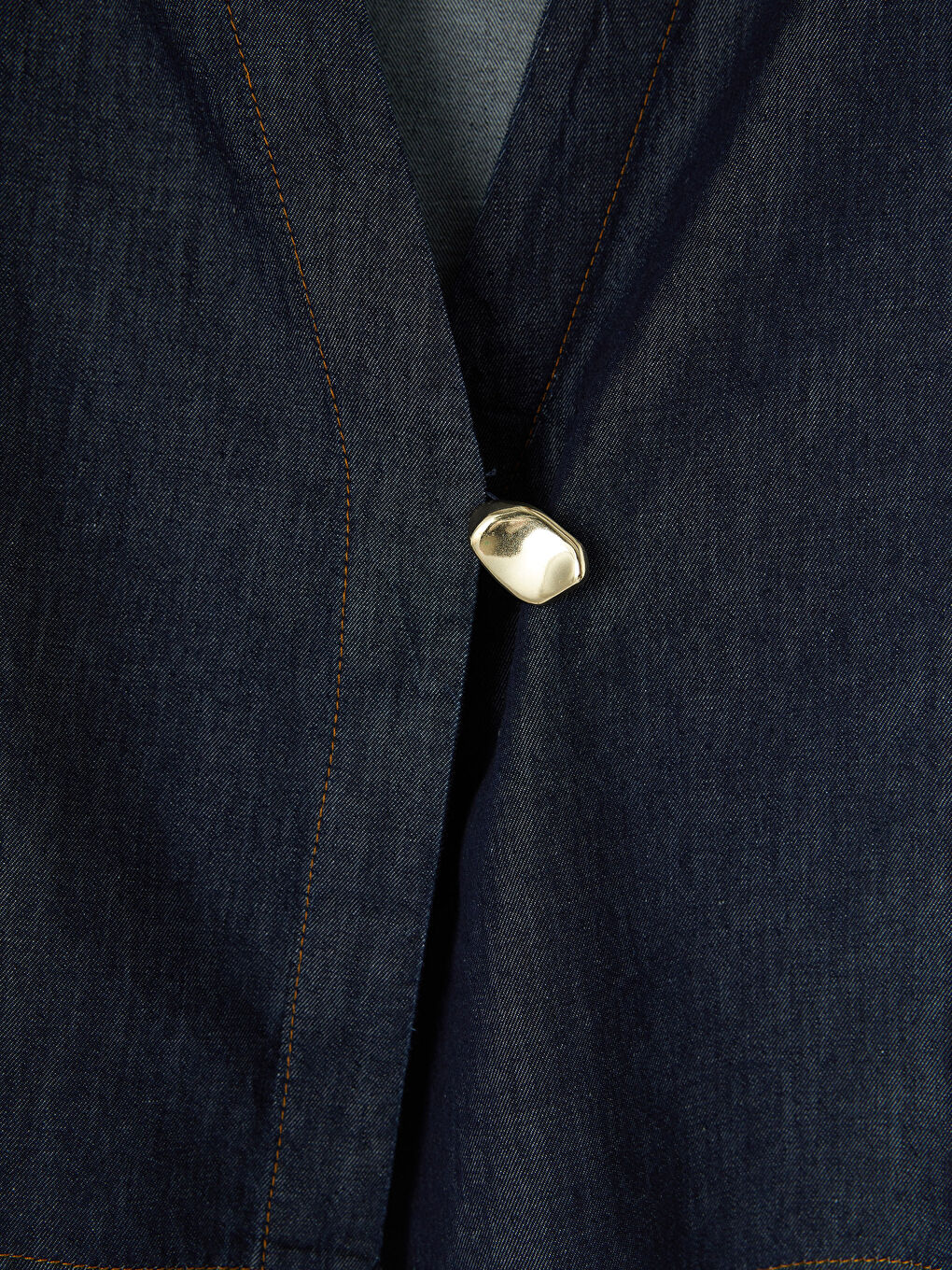 İndigo V Yaka Kadın Jean Kimono-2