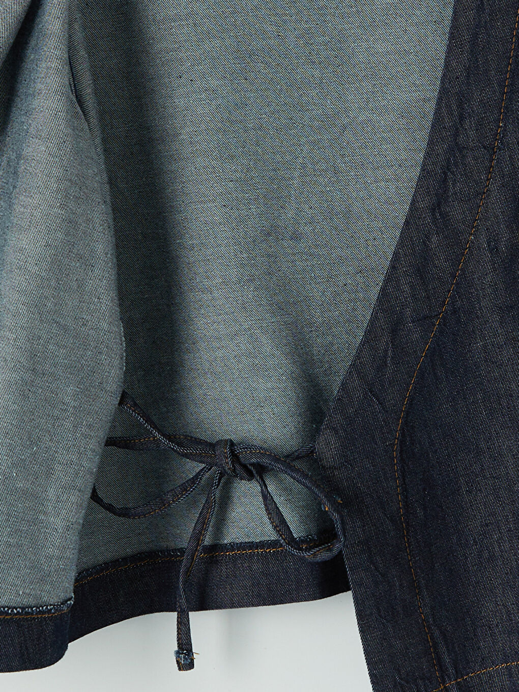 İndigo V Yaka Kadın Jean Kimono-3