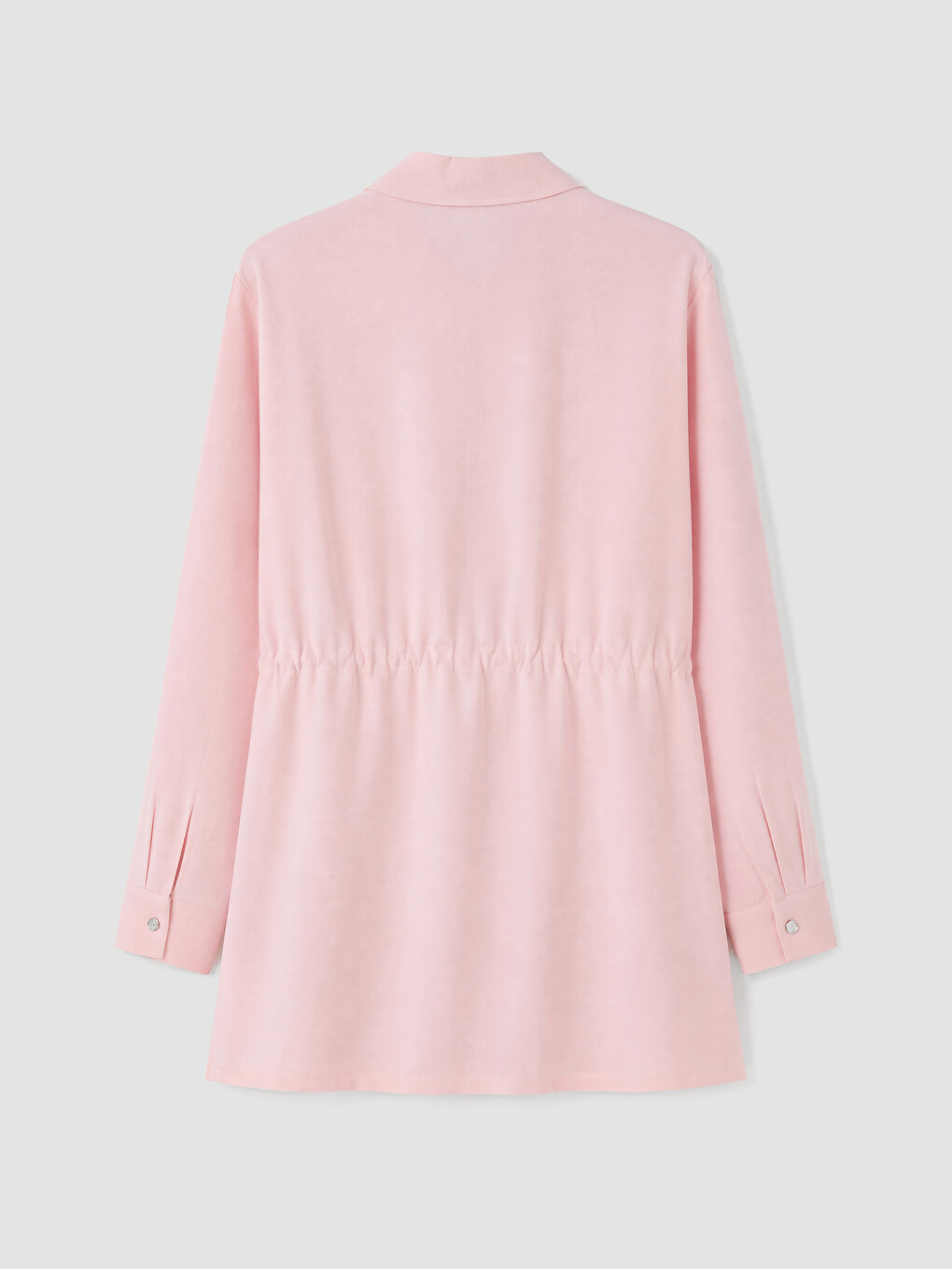 Pembe Beli Bağcıklı Kadın Gömlek Tunik-2
