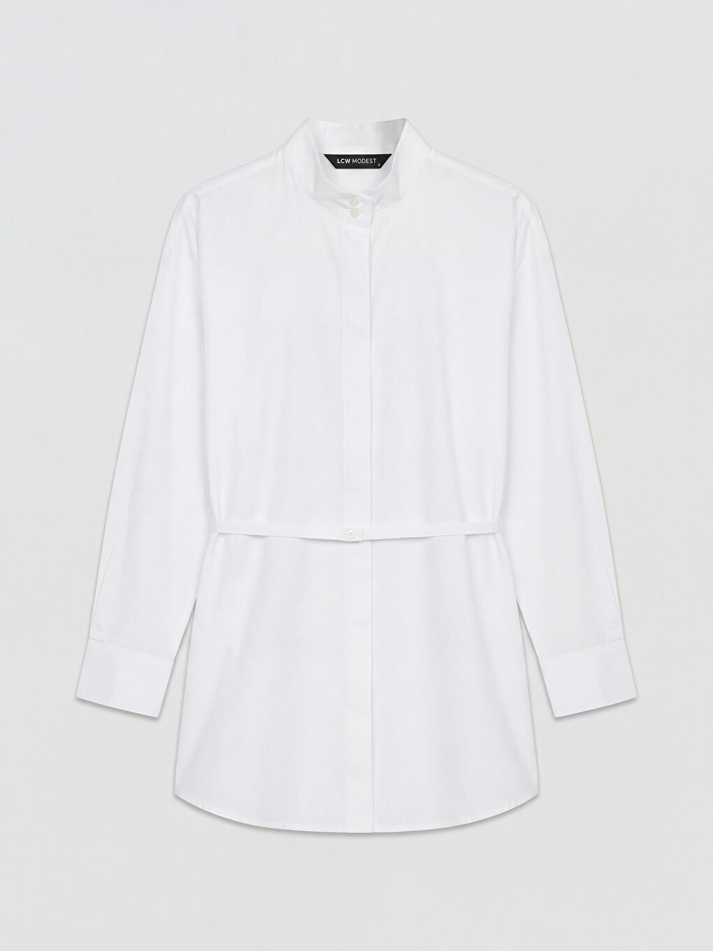 Ekru Beli Kemerli Kadın Gömlek Tunik