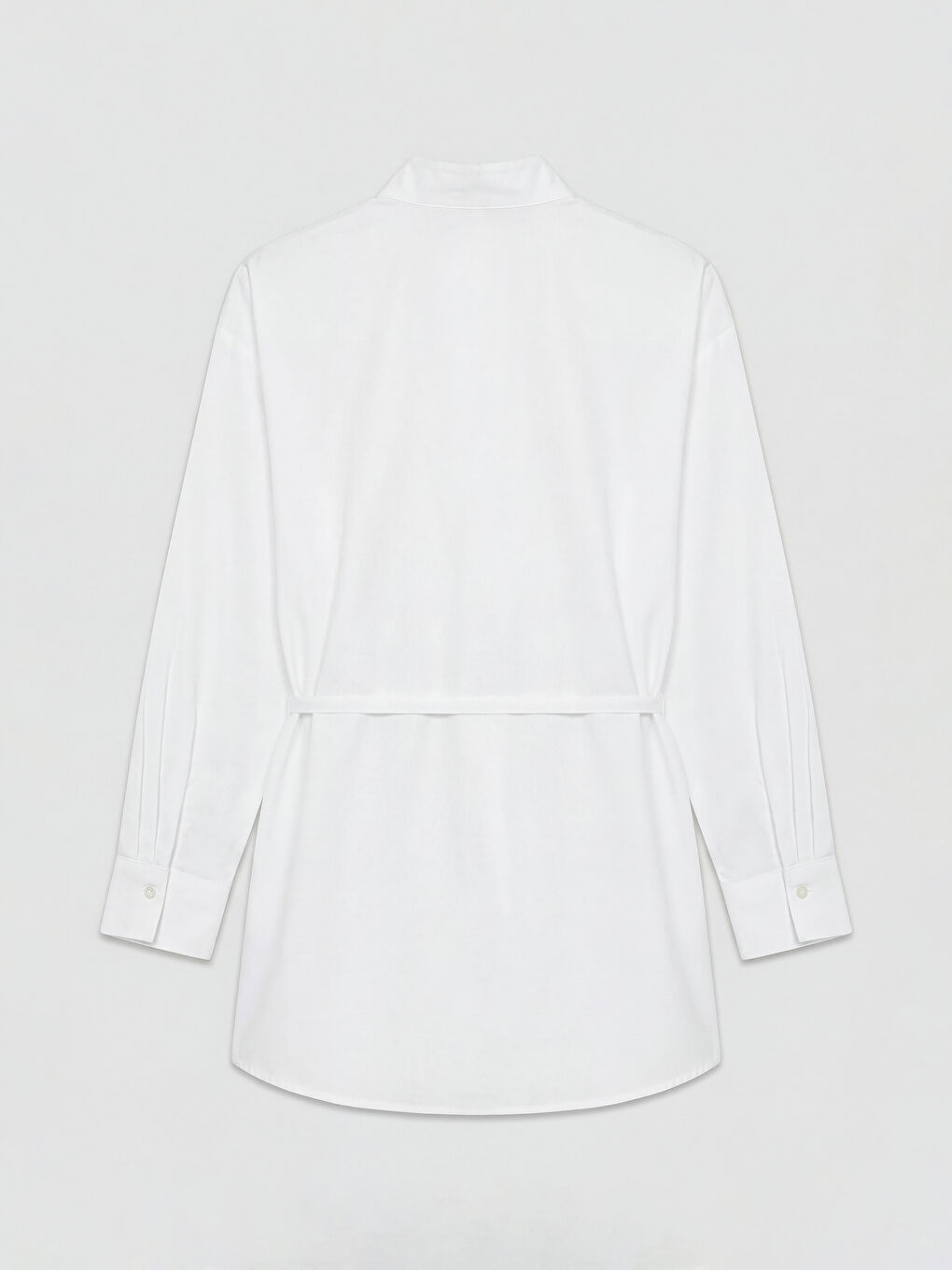 Ekru Beli Kemerli Kadın Gömlek Tunik-1