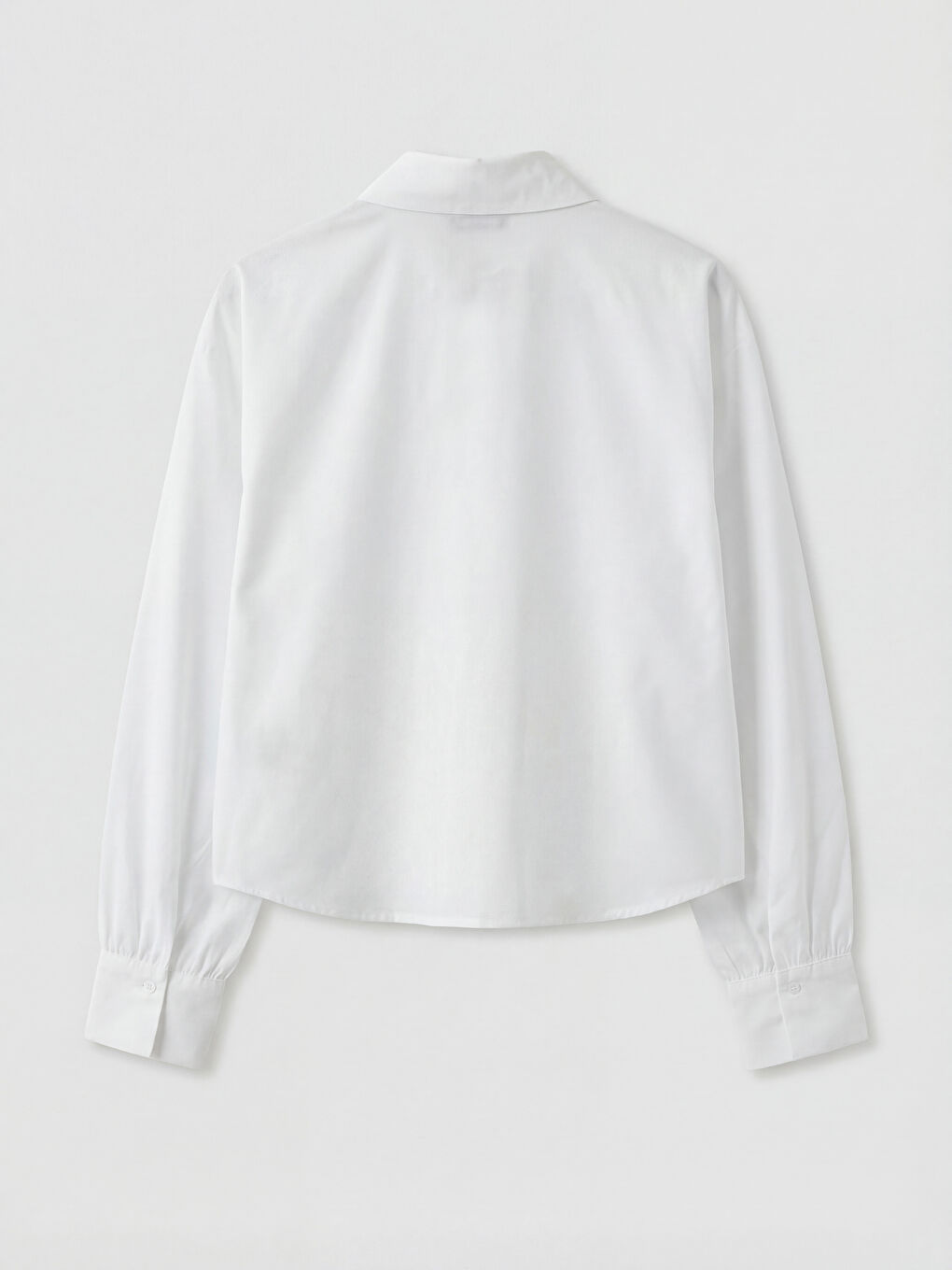 Beyaz Poplin Kadın Gömlek-1