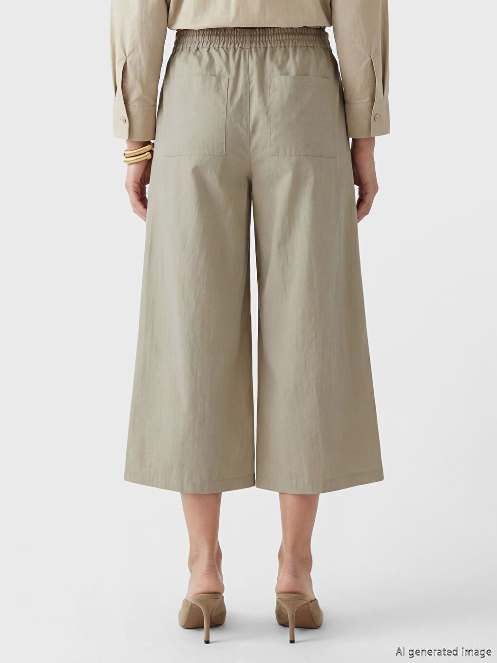 Женские плиссированные брюки с эластичным поясом-3