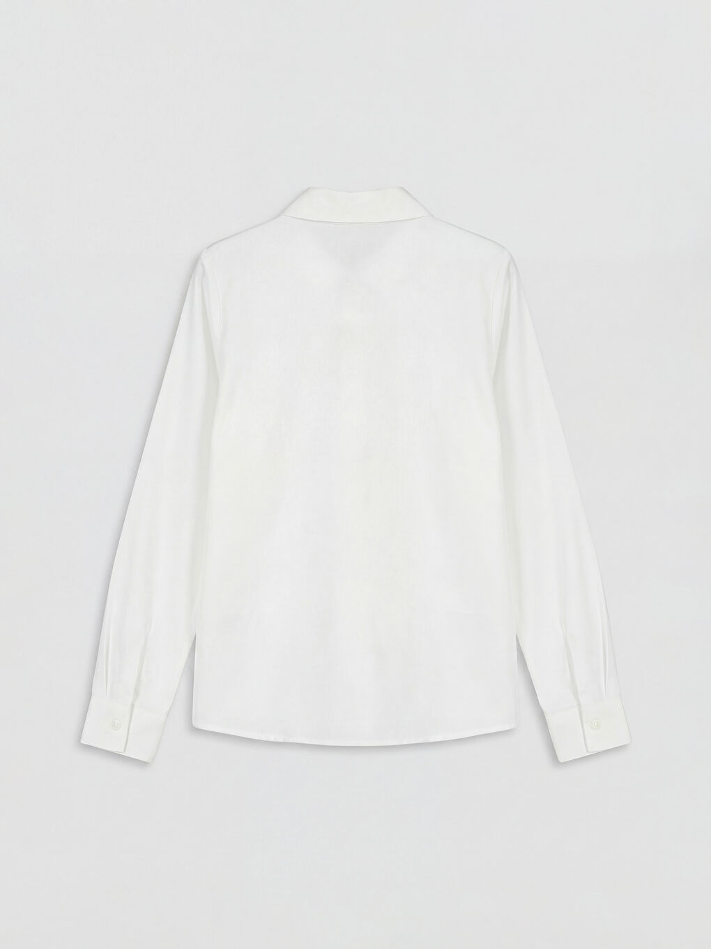 Beyaz Fiyonk Detaylı Kız Çocuk Süveter ve Gömlek-2