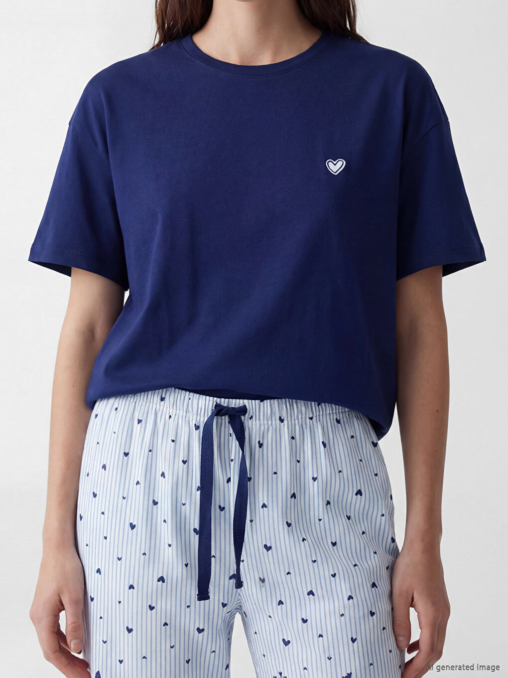 Crew Neck Printed Women's Pyjamas Set-2