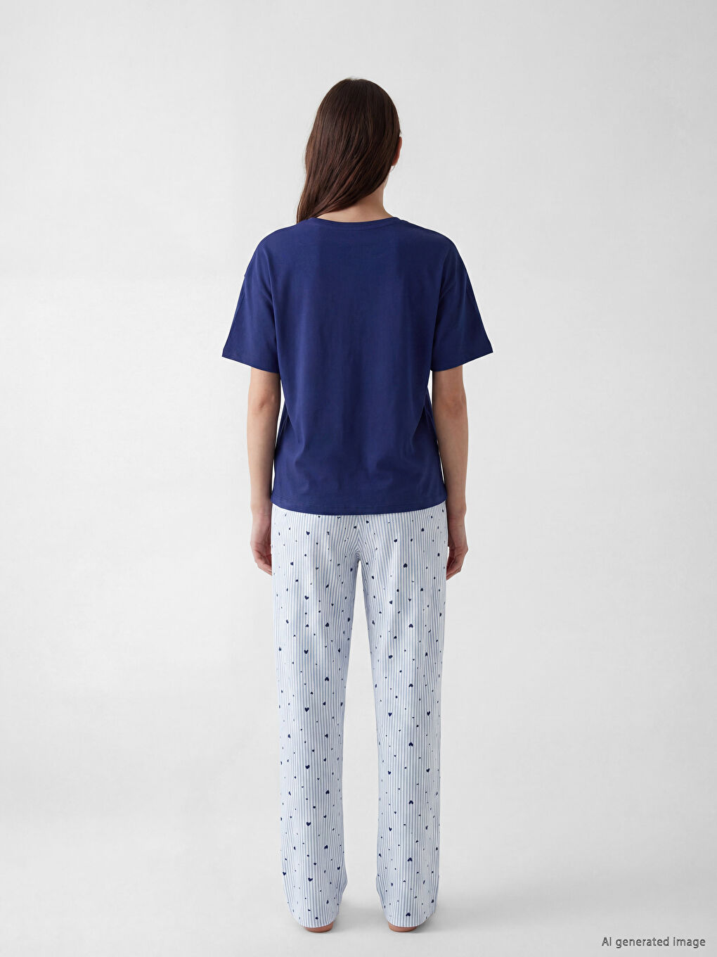 Crew Neck Printed Women's Pyjamas Set-3