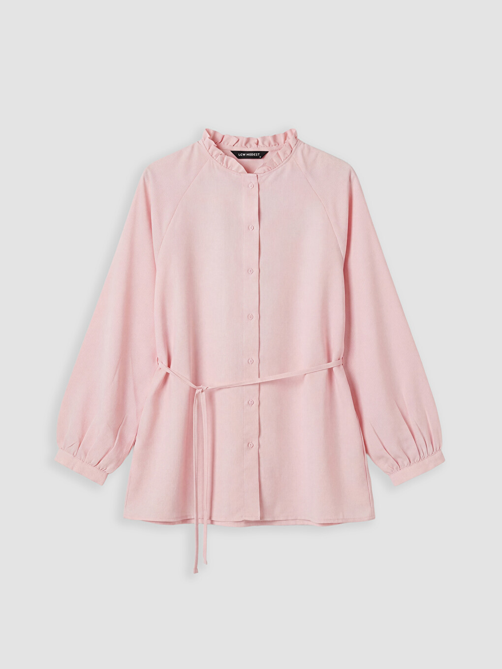 Pembe Çizgili Oversize Kadın Gömlek Tunik