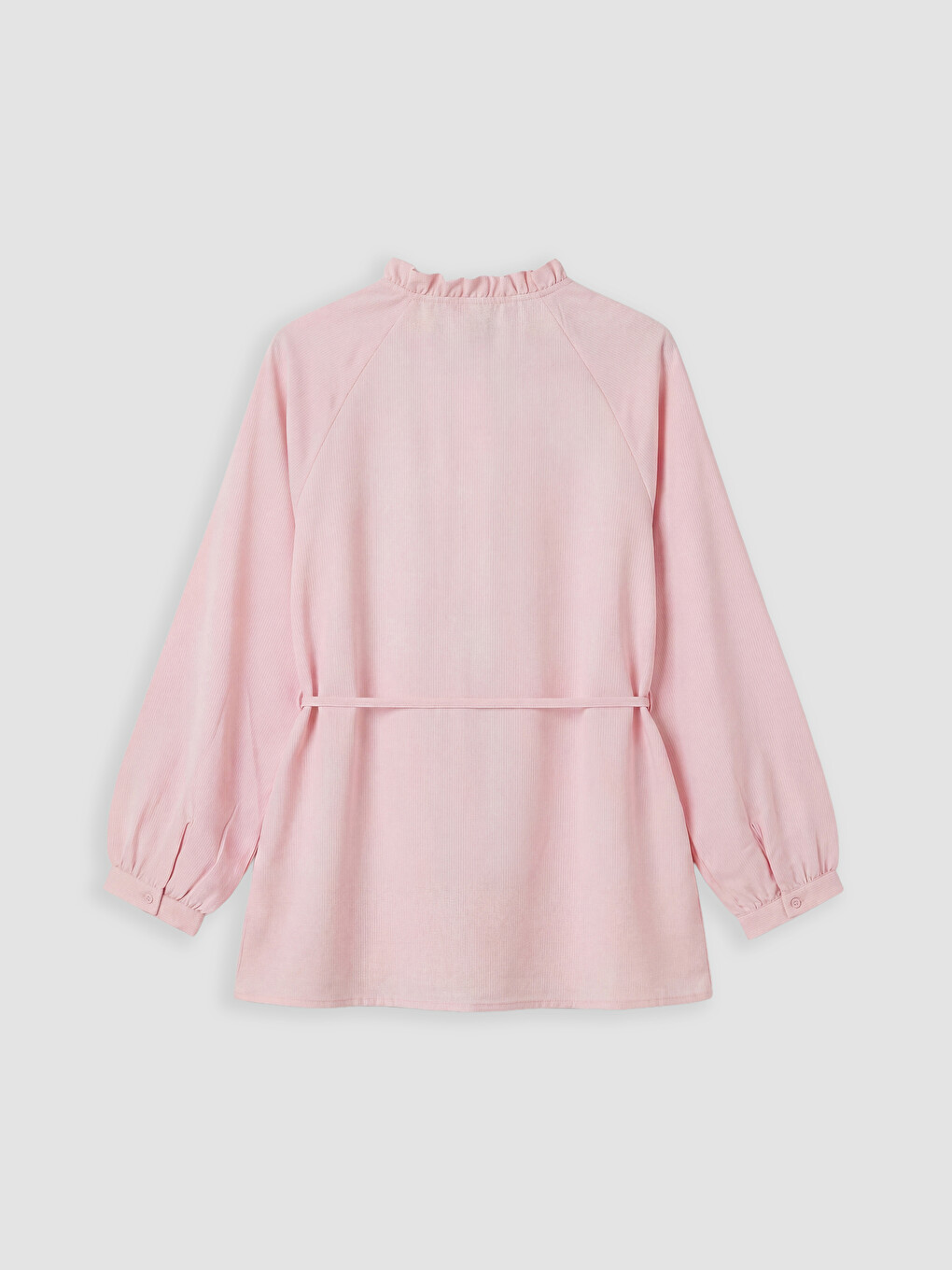 Pembe Çizgili Oversize Kadın Gömlek Tunik-1