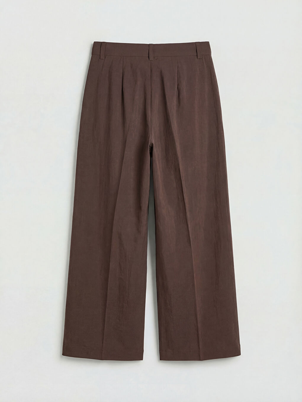 Kahverengi Standart Fit Geniş Paça Kadın Pantolon-1