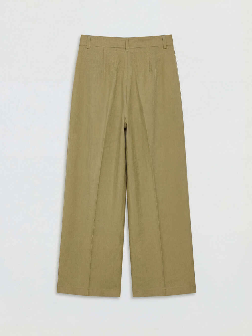 Haki Standart Fit Geniş Paça Kadın Pantolon-1