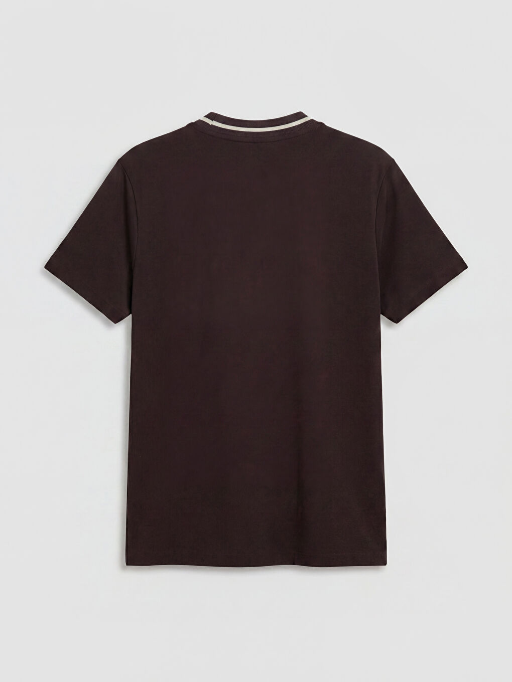 Kahverengi Bisiklet Yaka Kadın Tişört-1