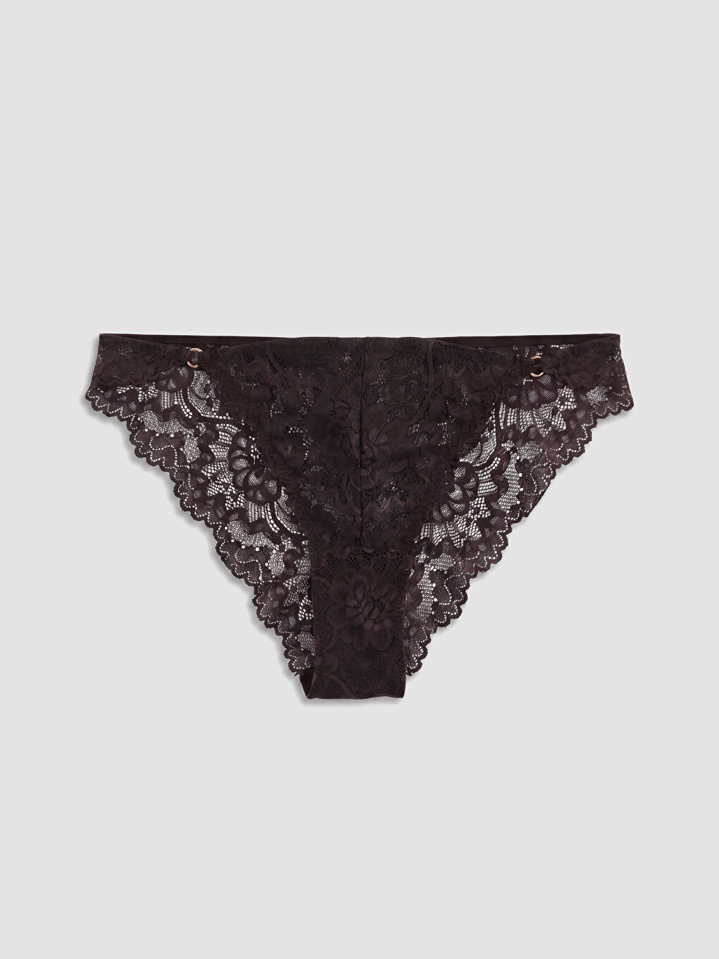 Kahverengi Dantelli Fantezi Brazilian Külot