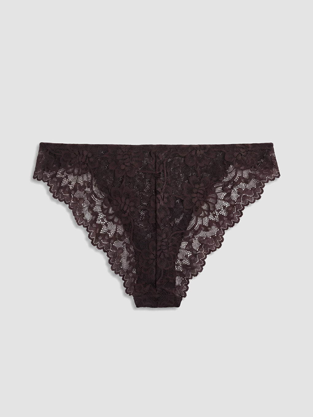 Kahverengi Dantelli Fantezi Brazilian Külot-1