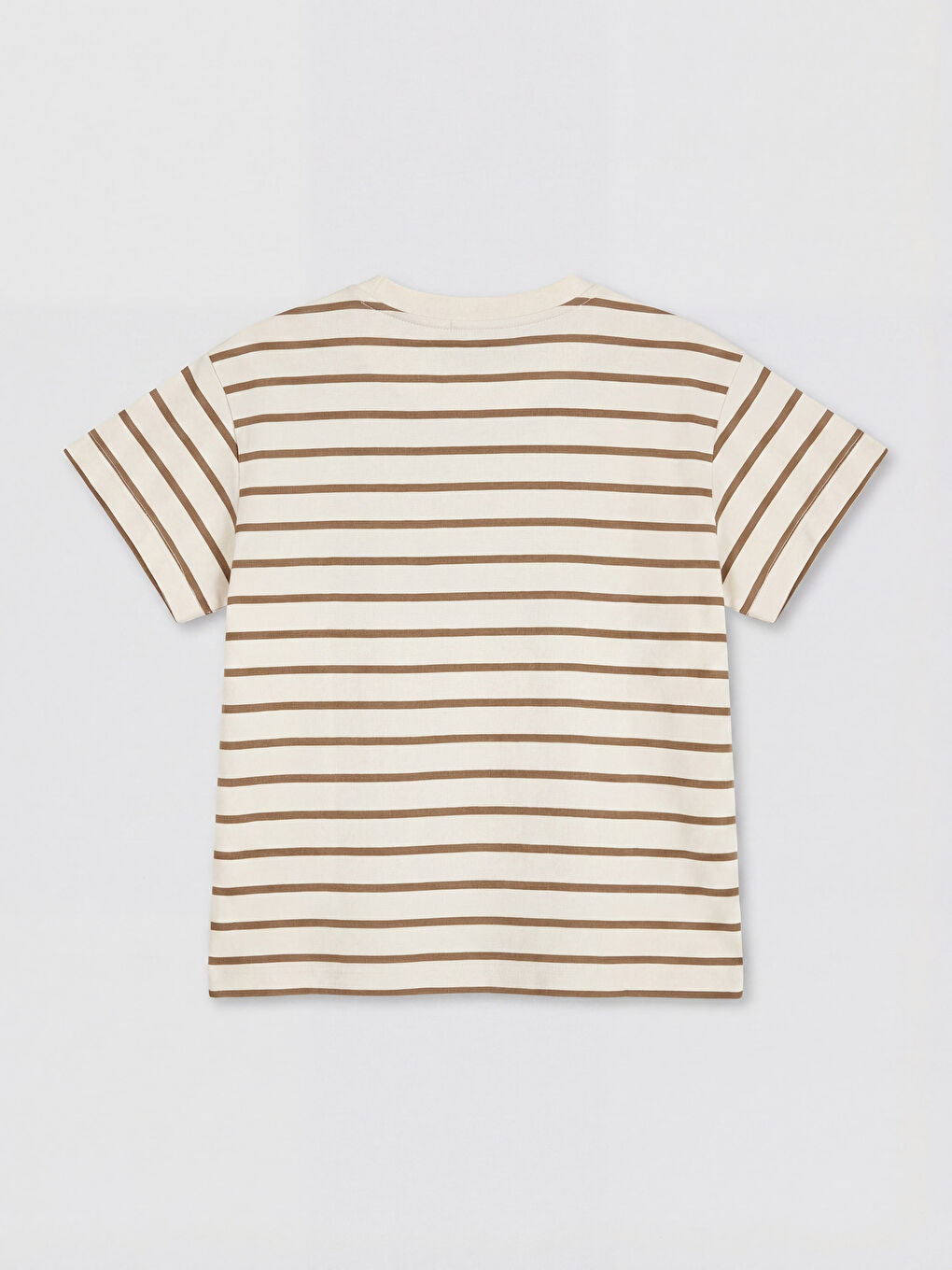 Kahverengi Bisiklet Yaka Çizgili Erkek Bebek Tişört 2'li-2