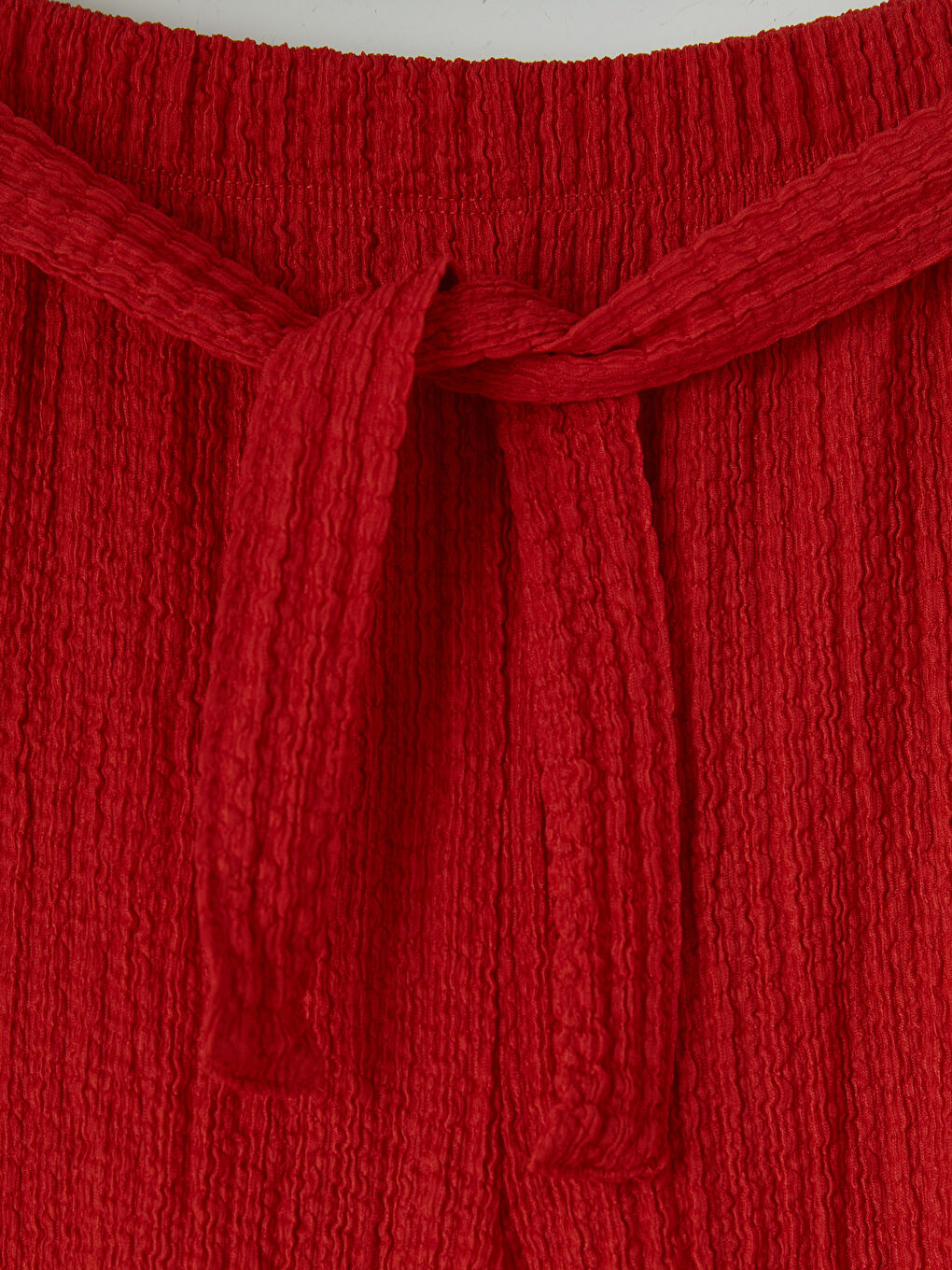 Kırmızı Dokulu Geniş Paça Kız Çocuk Pantolon-2