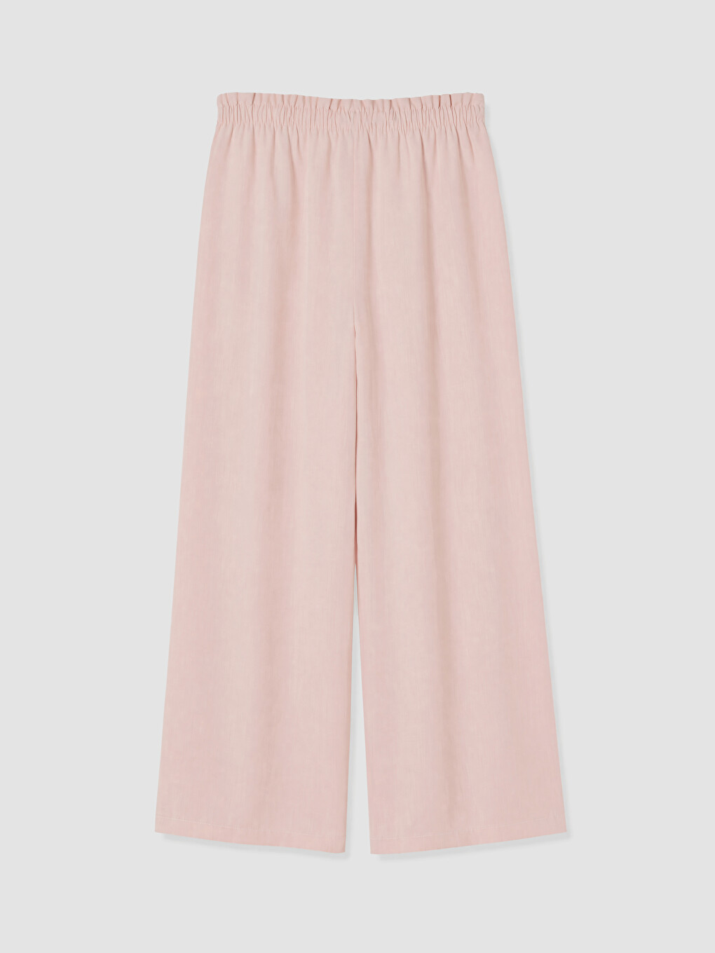 Pembe Beli Lastikli Geniş Paça Kadın Pantolon-2