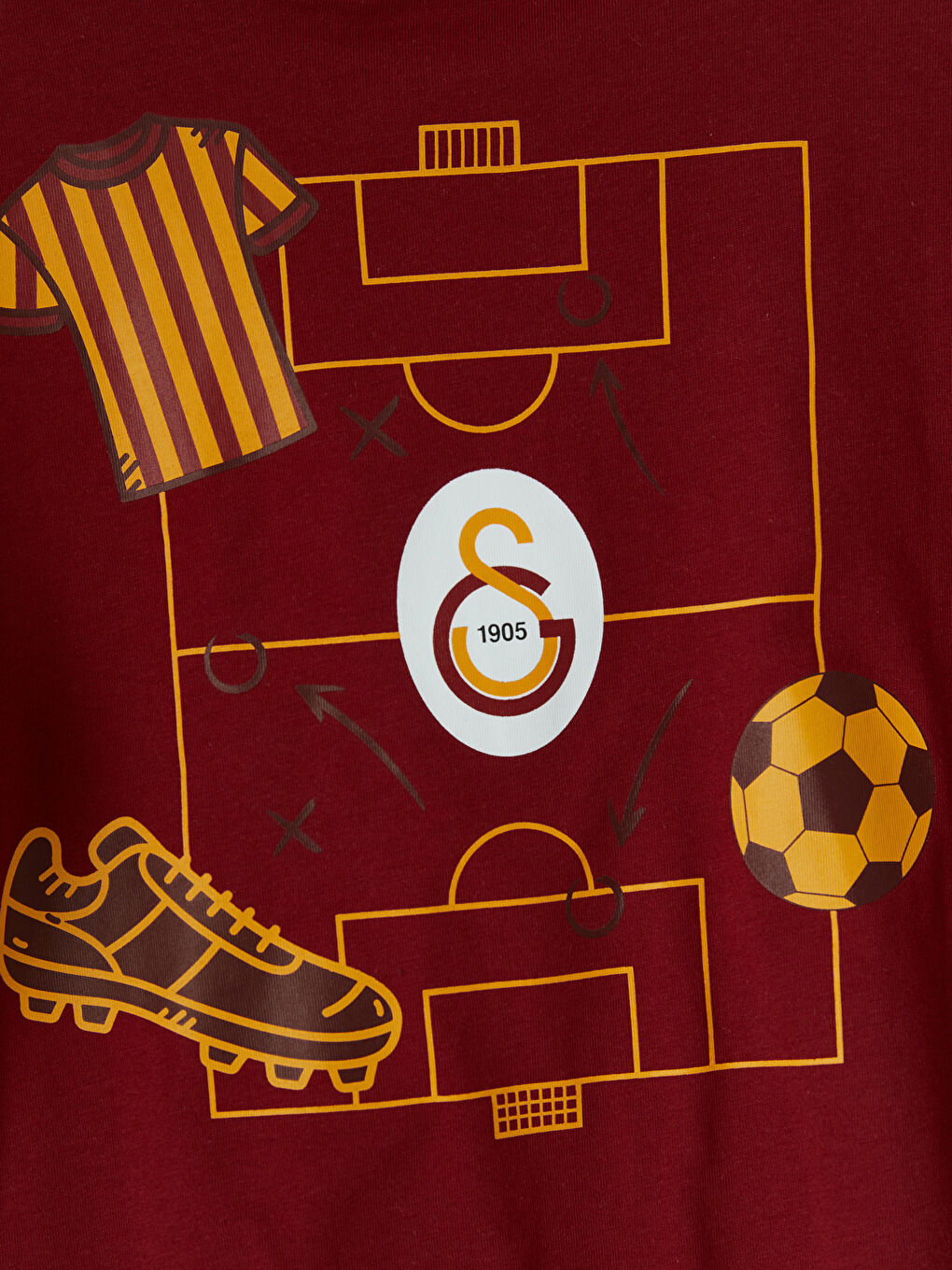 Kırmızı Galatasaray Baskılı Erkek Çocuk Tişört-3