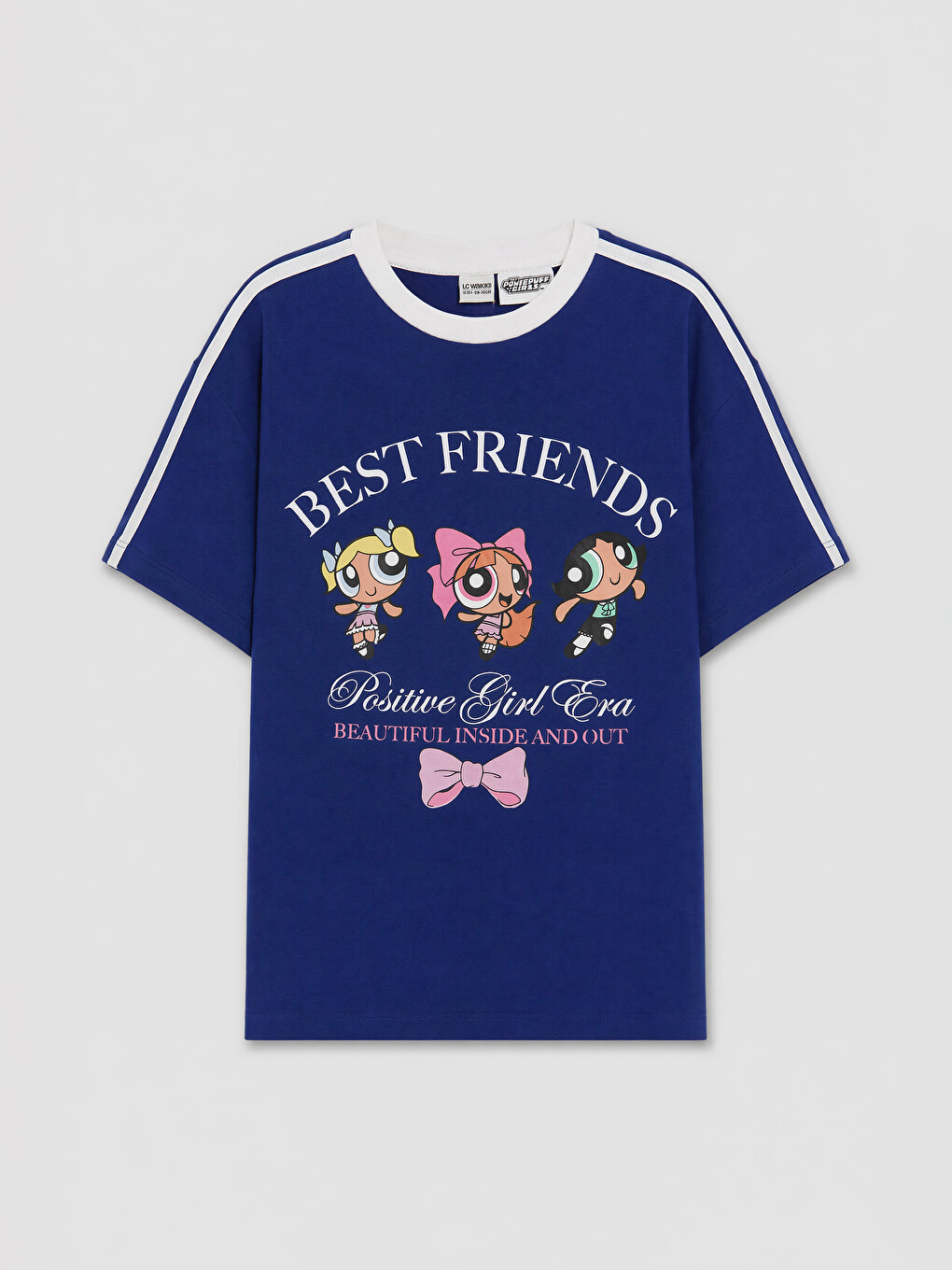 Crew Neck Powerpuff Girls Printed Girls' T-shirt