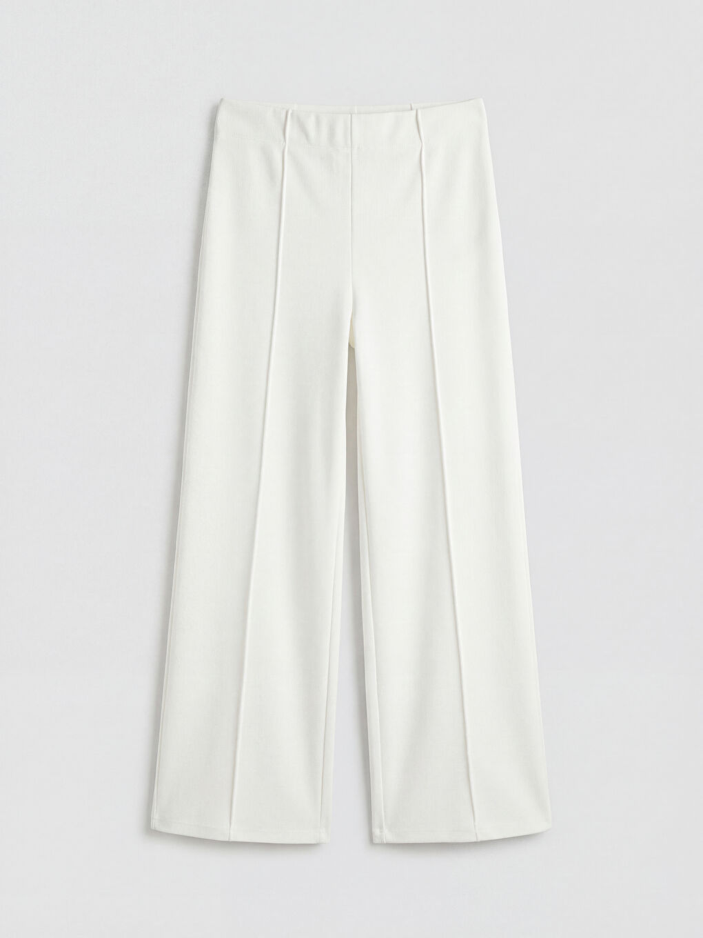 Ekru Beli Lastikli Soft Touch Kadın Eşofman Altı