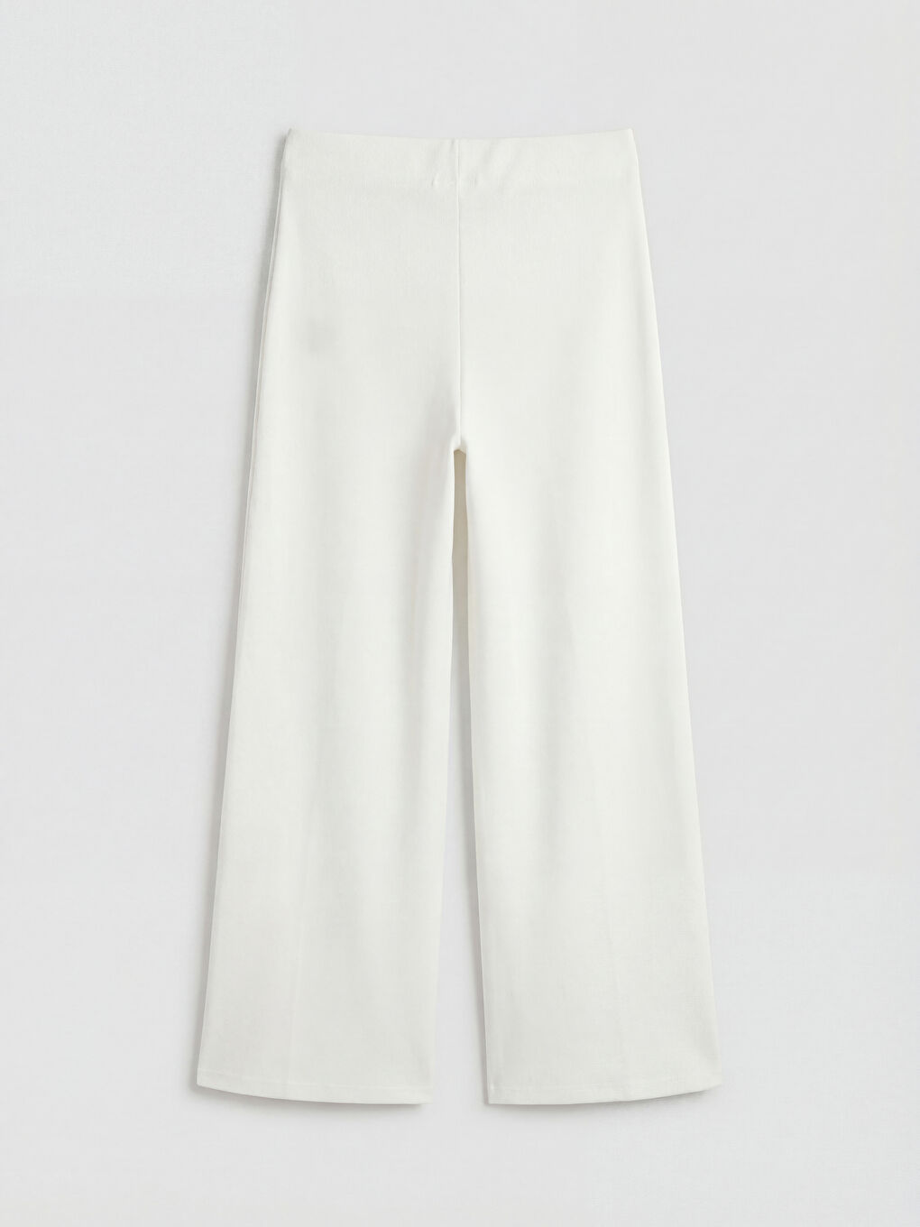 Ekru Beli Lastikli Soft Touch Kadın Eşofman Altı-1