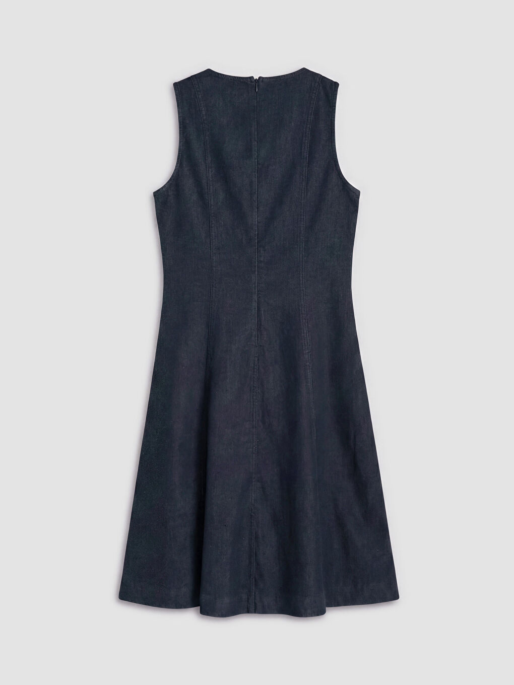 İndigo Belden Oturtmalı Mini Jean Elbise-1