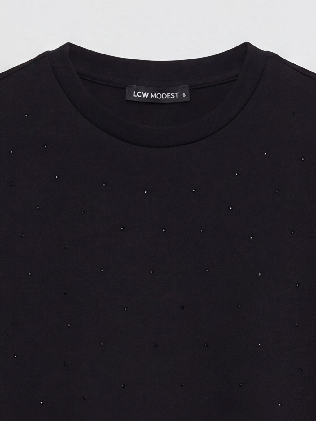 Siyah Taşlı Soft Touch Kadın Tişört-2