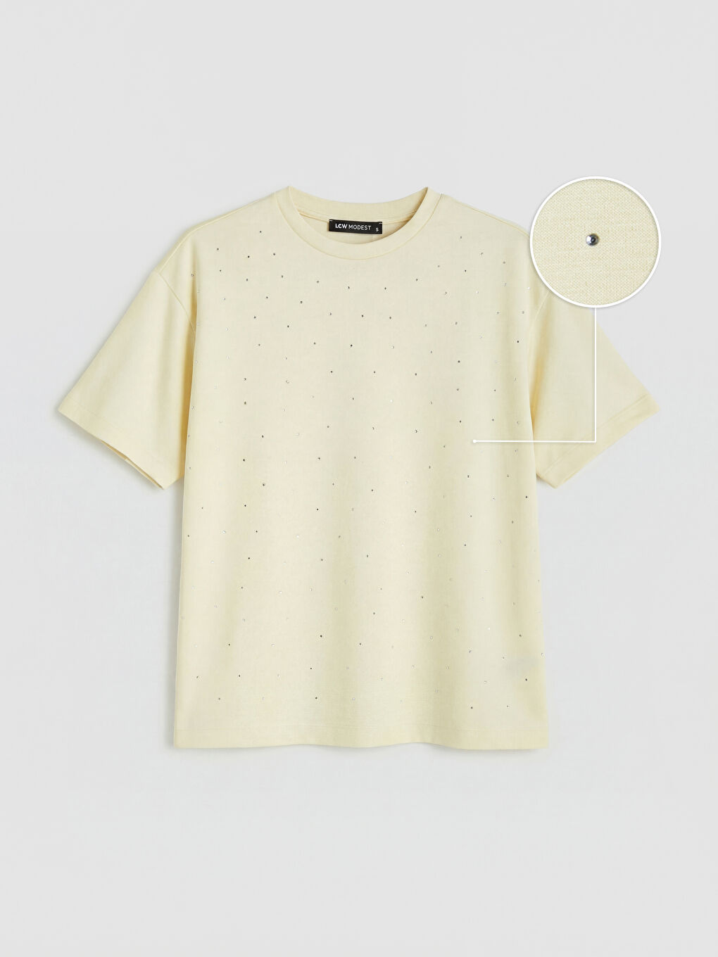 Sarı Taşlı Soft Touch Kadın Tişört