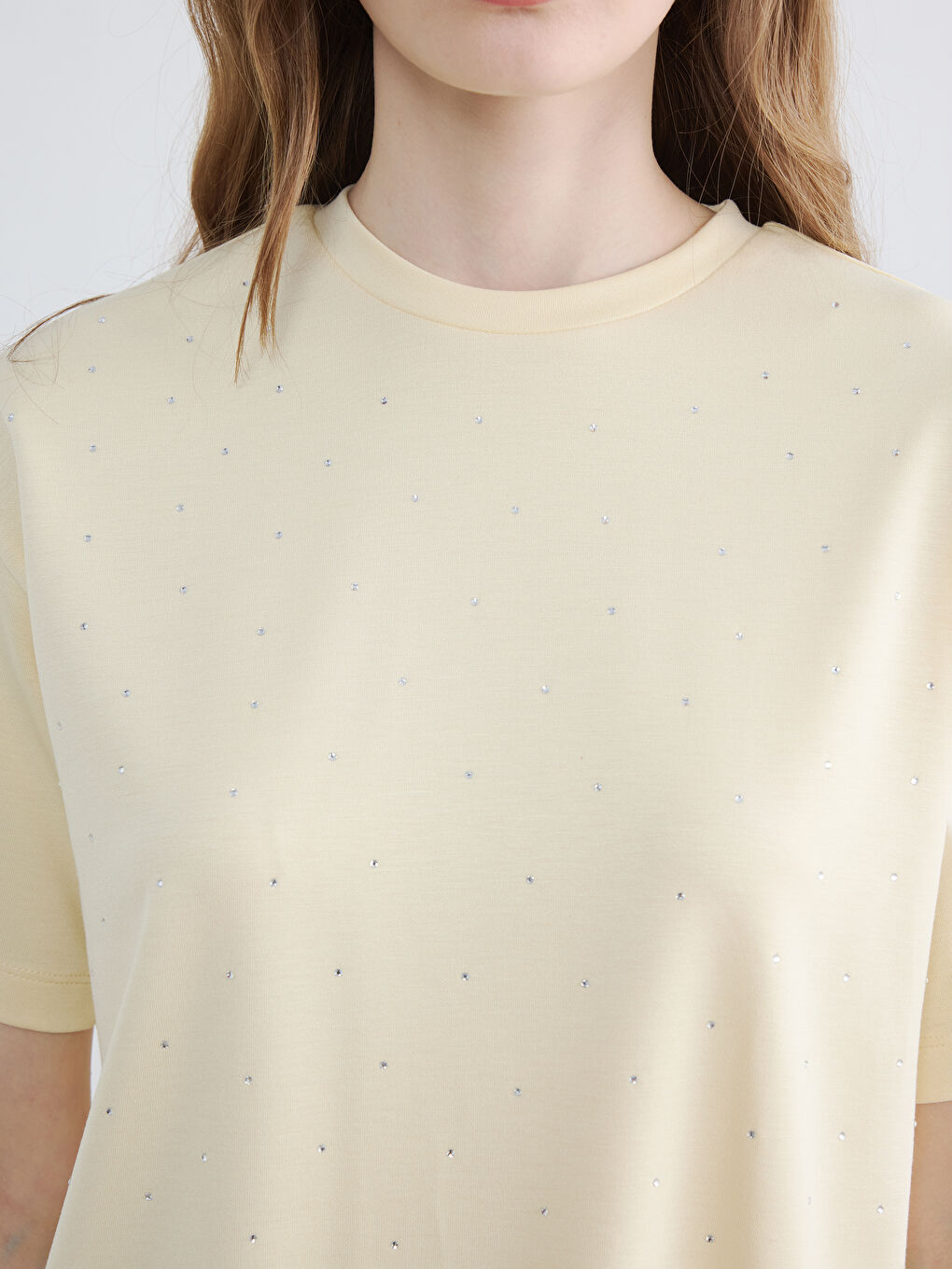 Rhinestone Embellished Soft Touch Women's T-Shirt-2