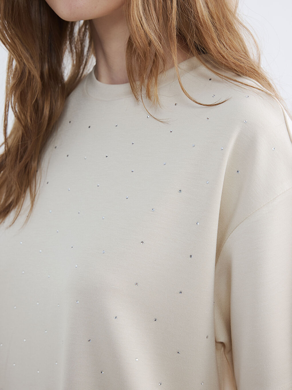 Rhinestone Embellished Soft Touch Women's T-Shirt-2