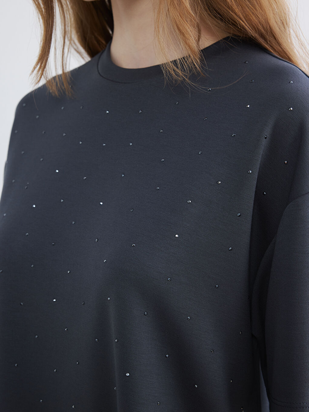 Rhinestone Embellished Soft Touch Women's T-Shirt-2