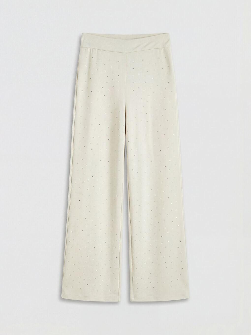 Bej Soft Touch Taşlı Kadın Eşofman Altı