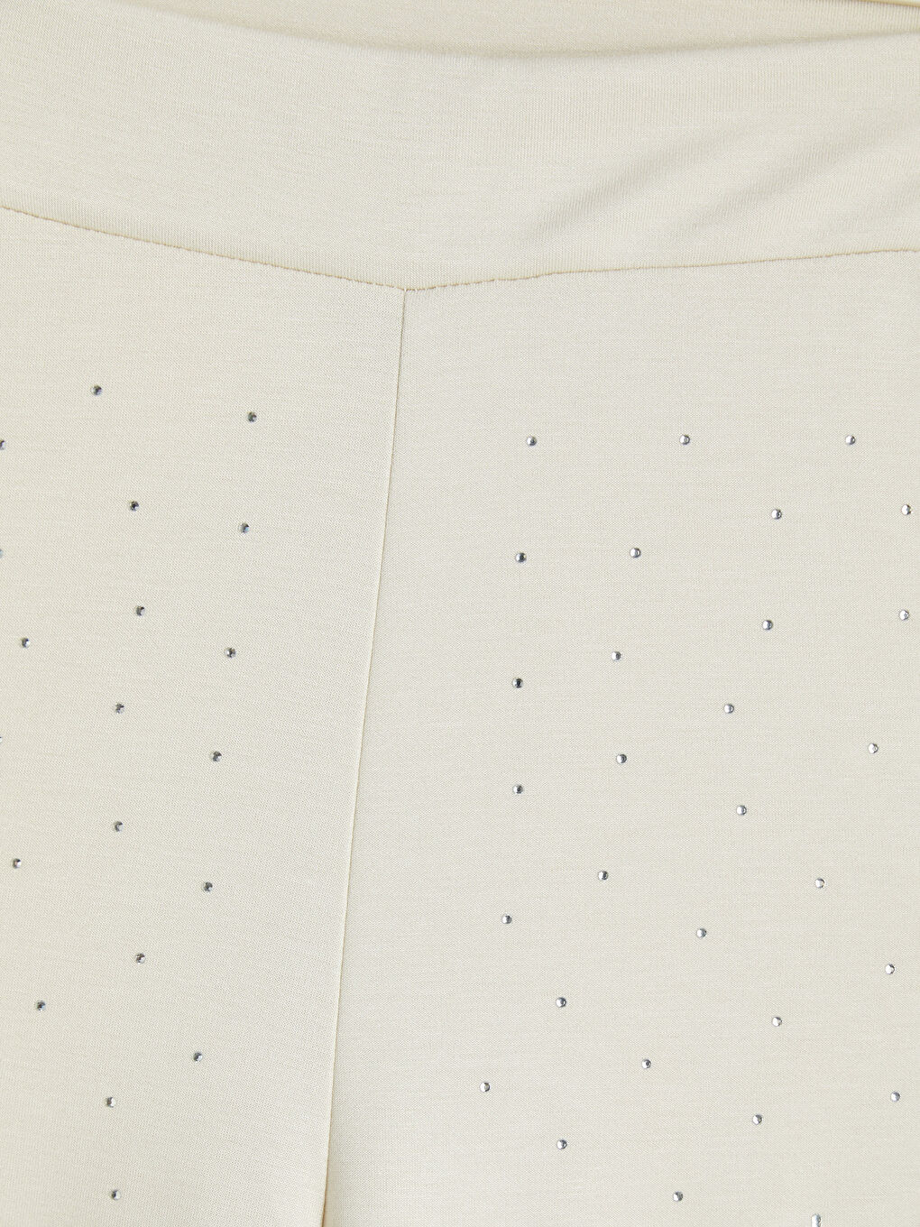 Bej Soft Touch Taşlı Kadın Eşofman Altı-2