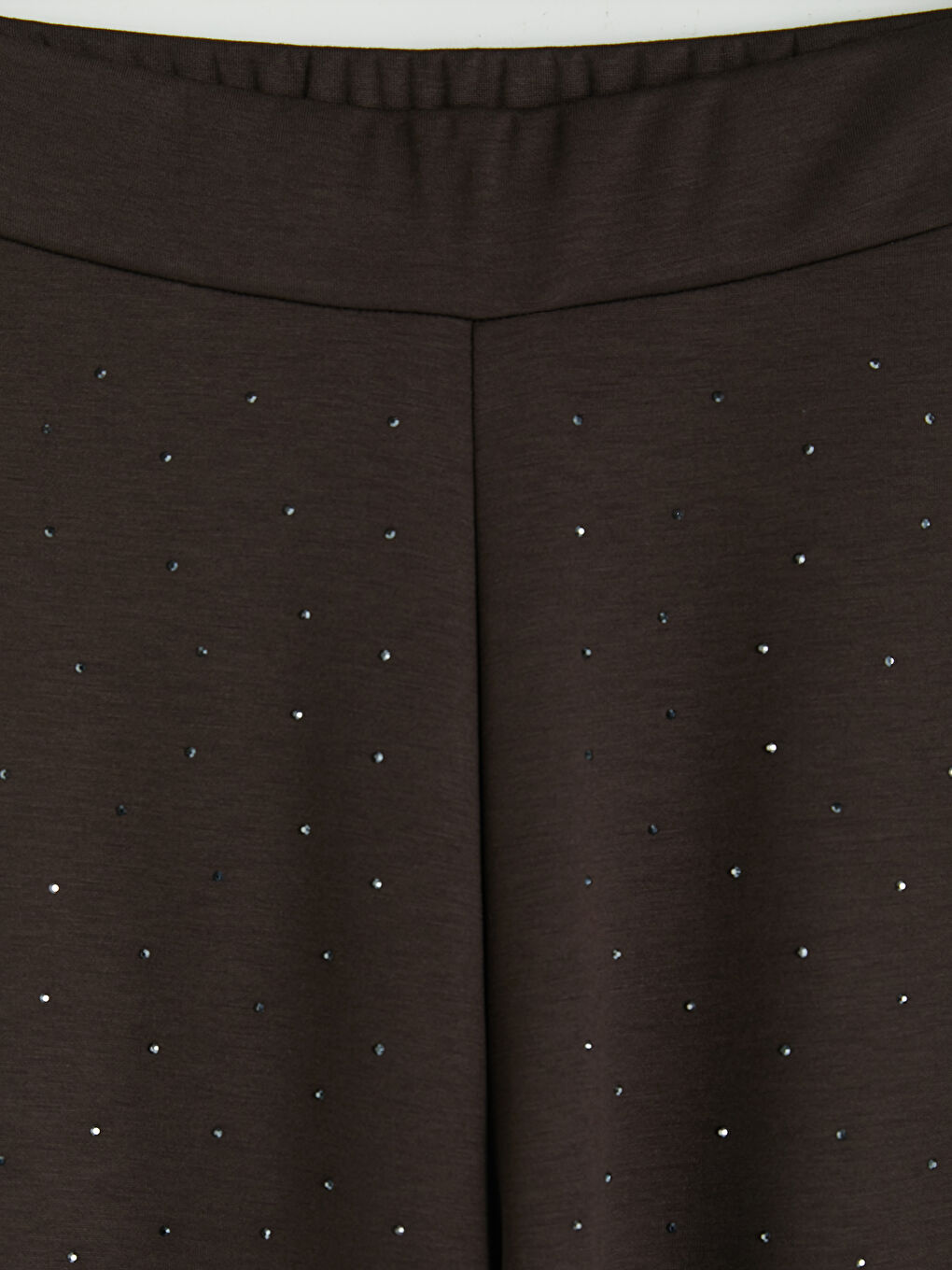 Kahverengi Soft Touch Taşlı Kadın Eşofman Altı-2