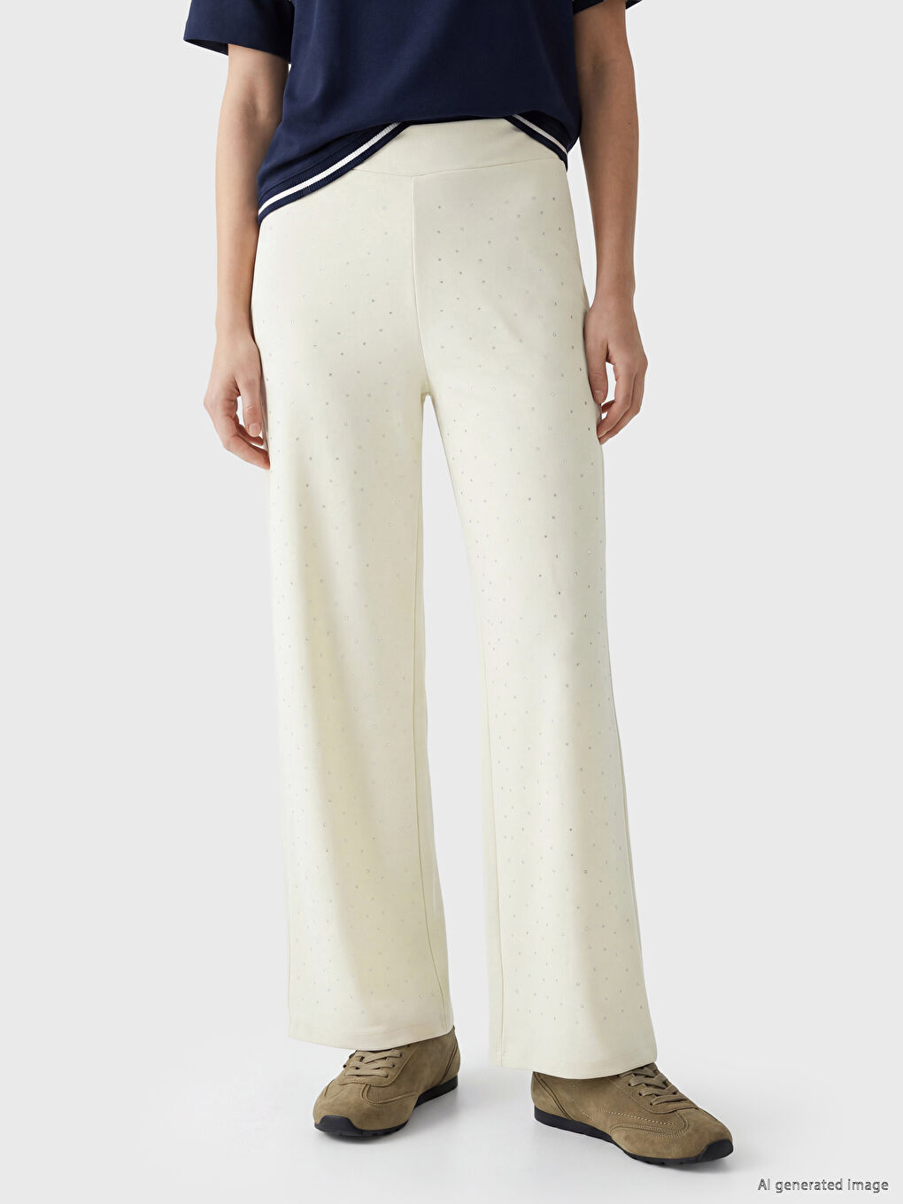 Soft Touch Rhinestone Embellished Women's Sweatpants-1