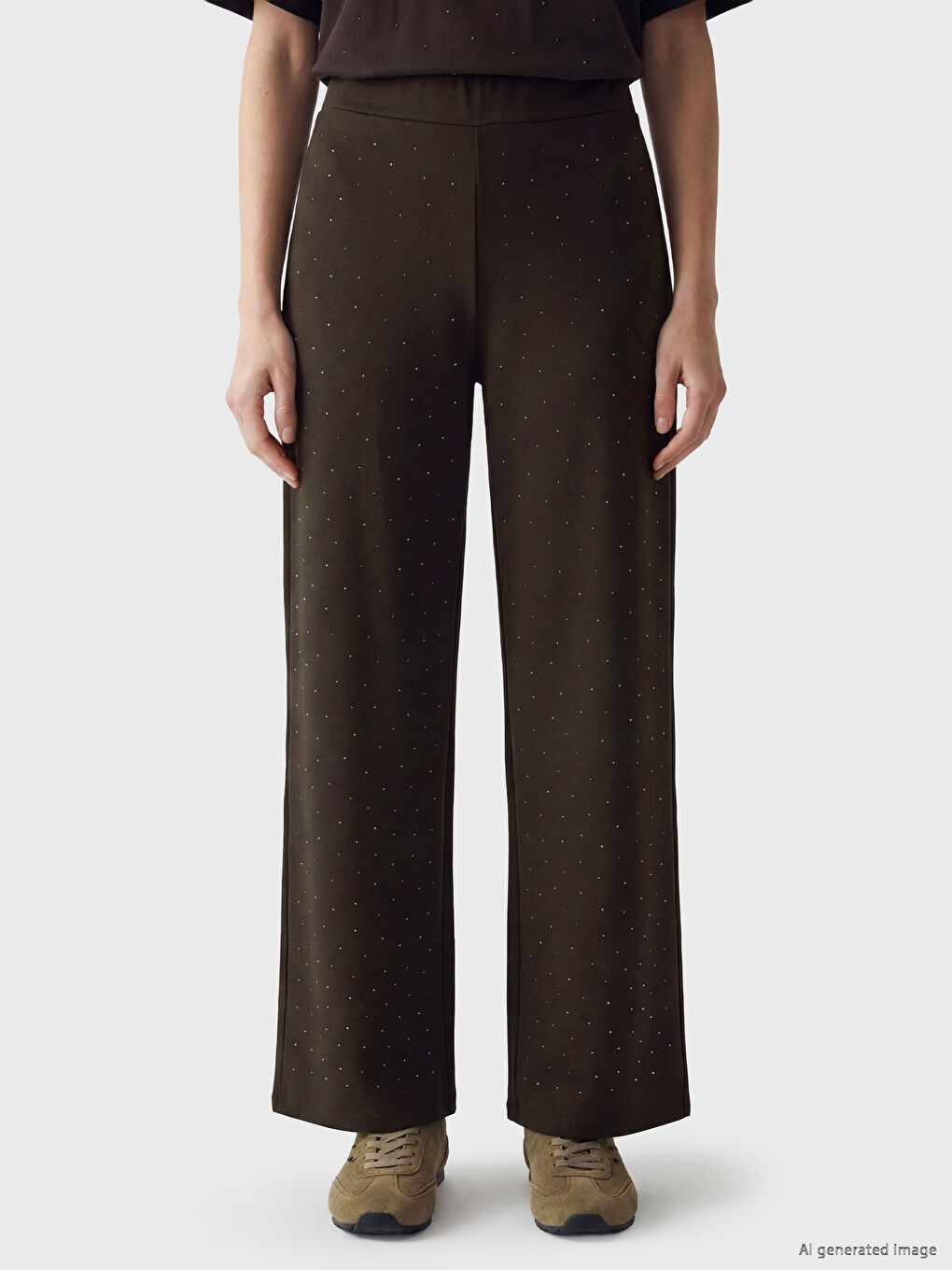 Soft Touch Rhinestone Embellished Women's Sweatpants-1