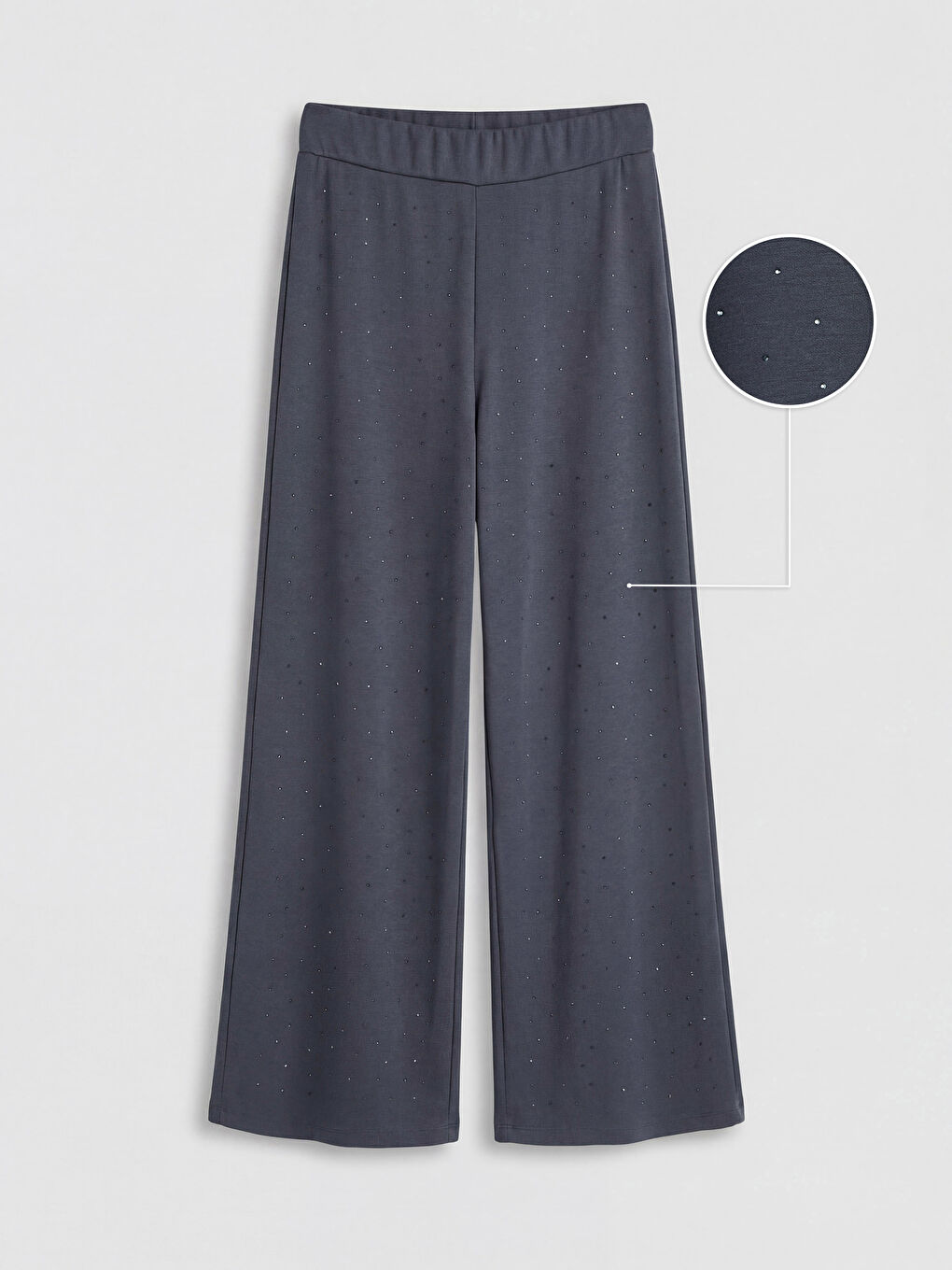 Antrasit Soft Touch Taşlı Kadın Eşofman Altı