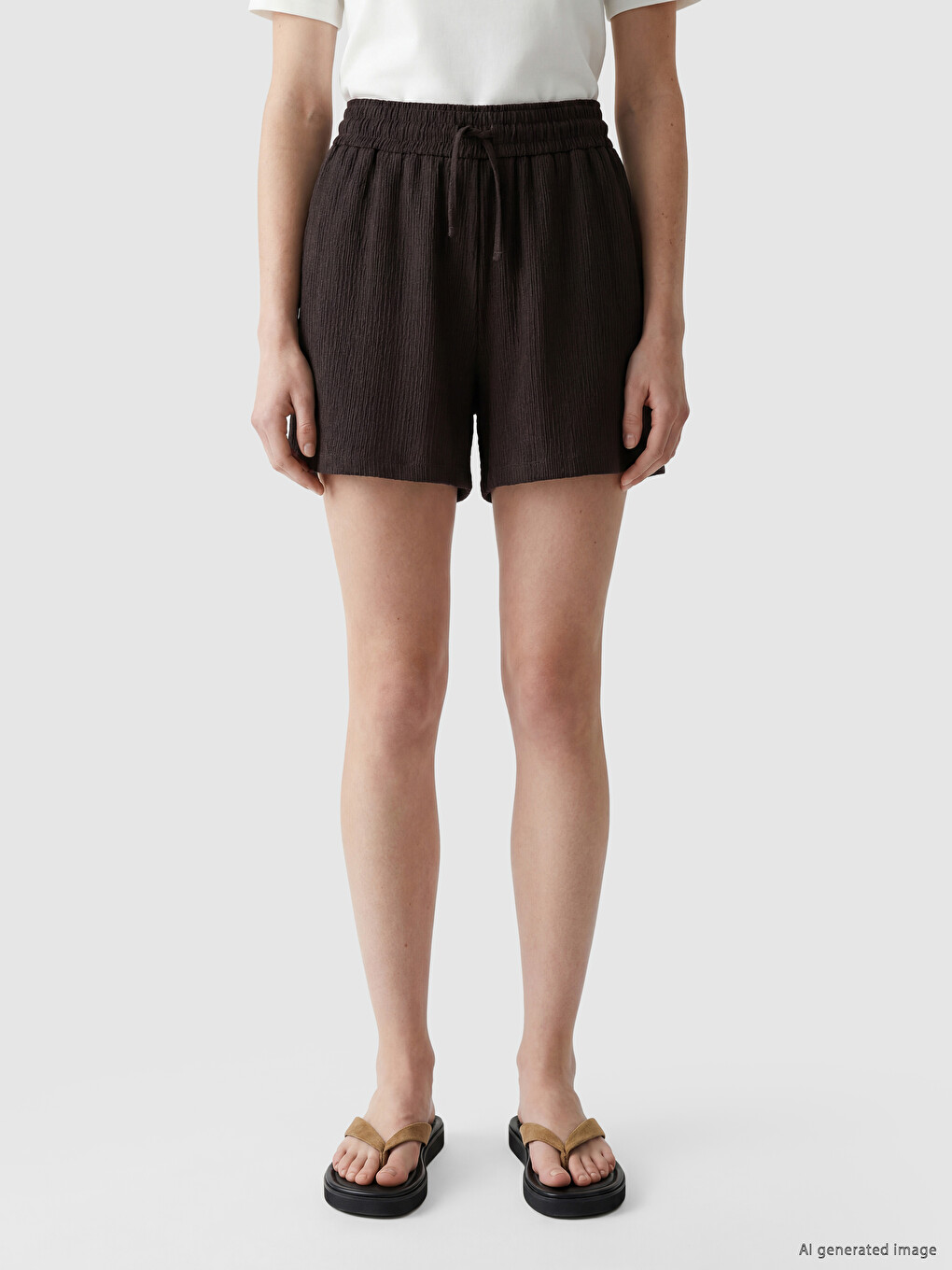 Woman Brown Shorts-1
