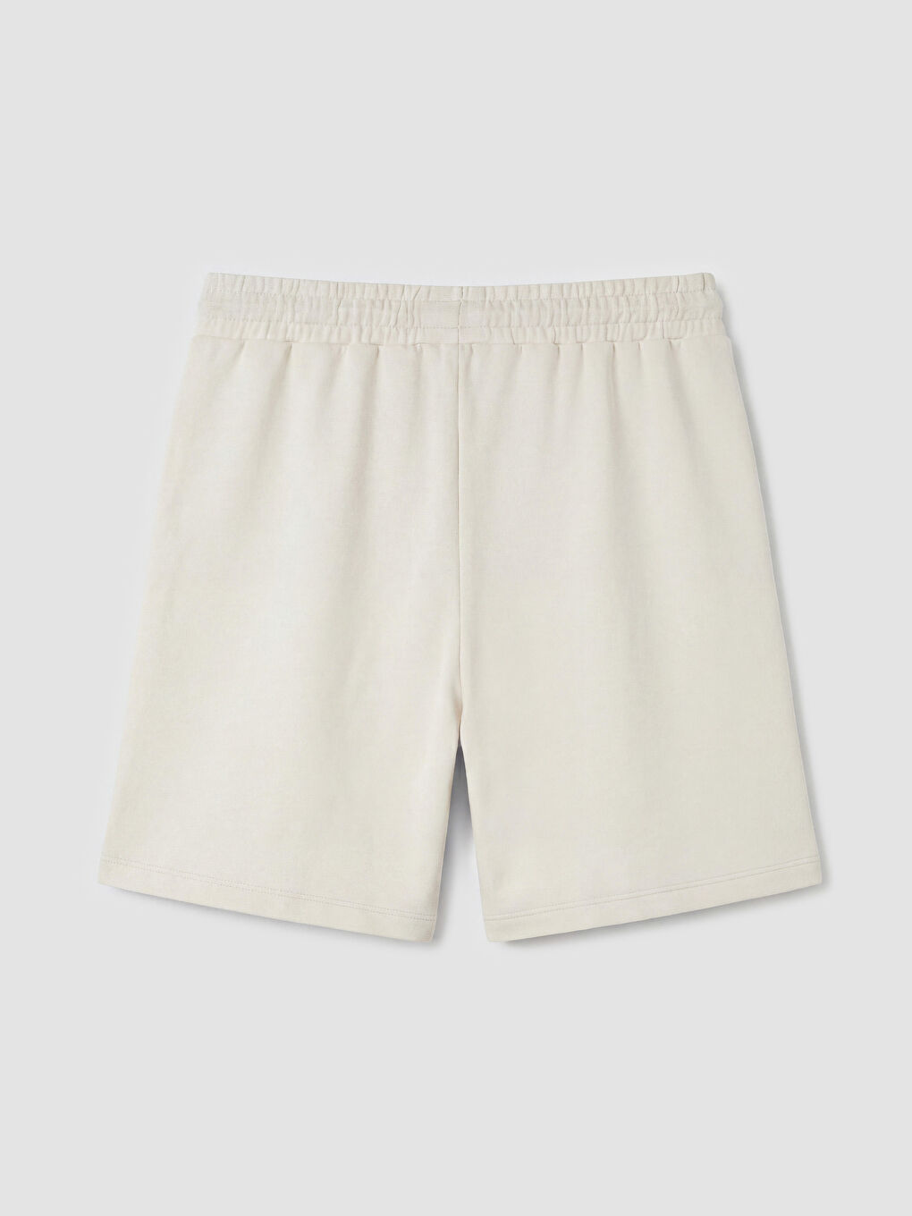 Bej Beli Lastikli Soft Touch Kadın Şort-1