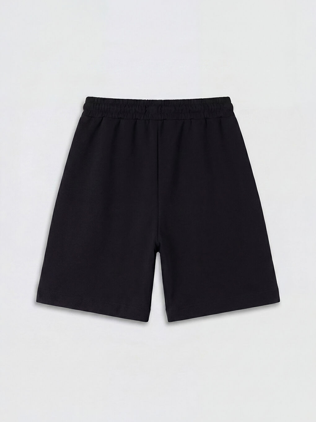 Siyah Beli Lastikli Soft Touch Kadın Şort-1