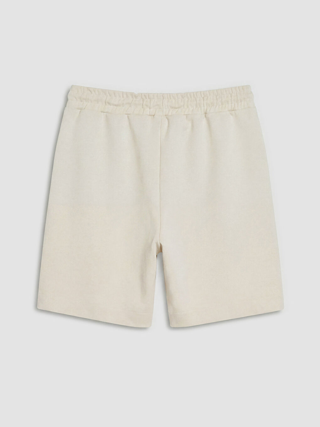 Bej Beli Lastikli Soft Touch Kadın Şort-1