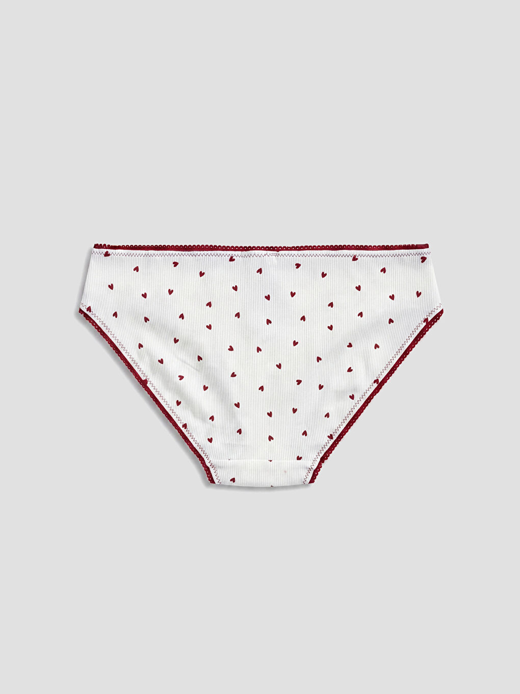 Ekru Kalp Desenli Bikini Külot 2'li-3